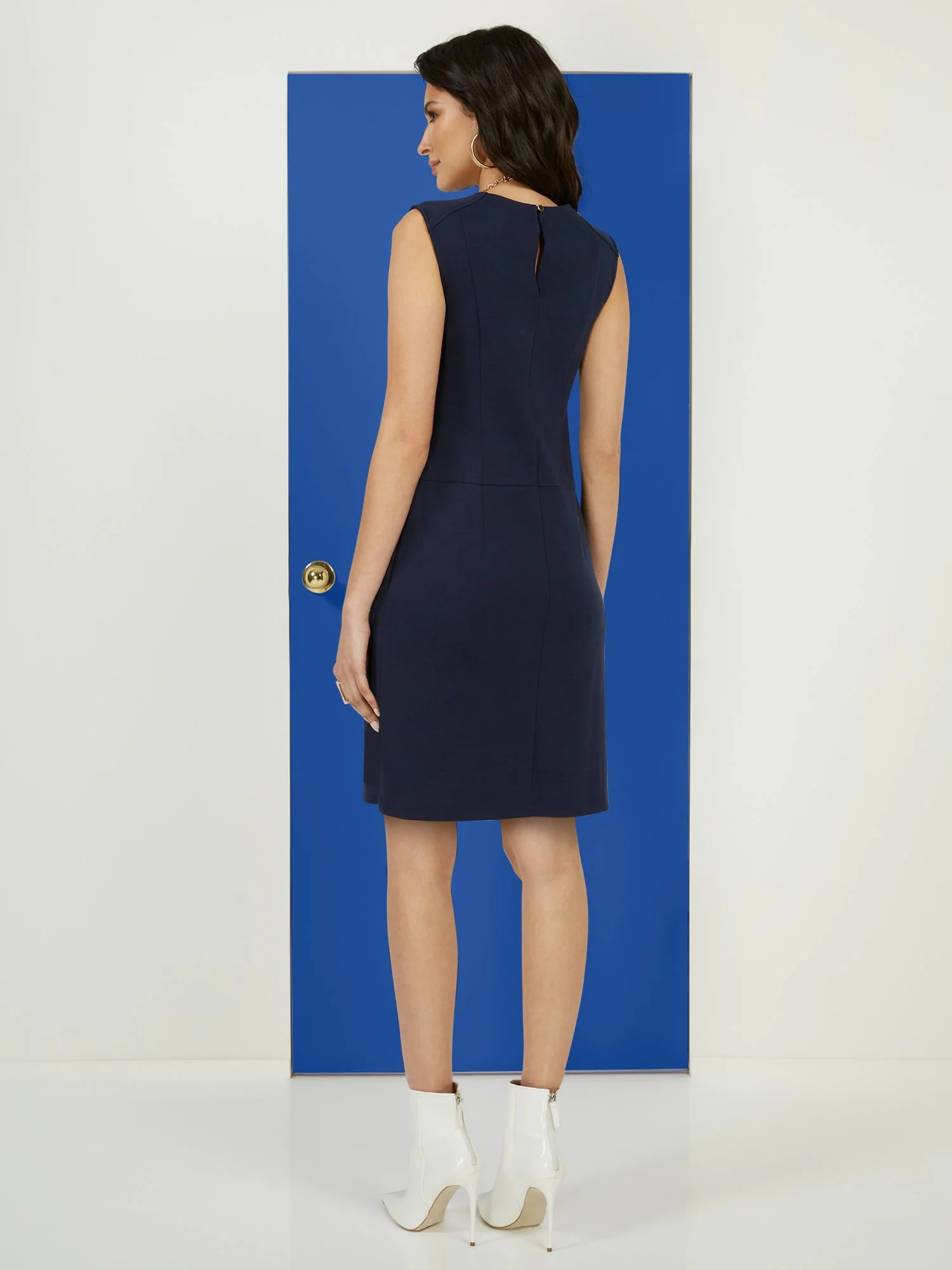 Button-Front Ponte Dress - Superflex - Image 3
