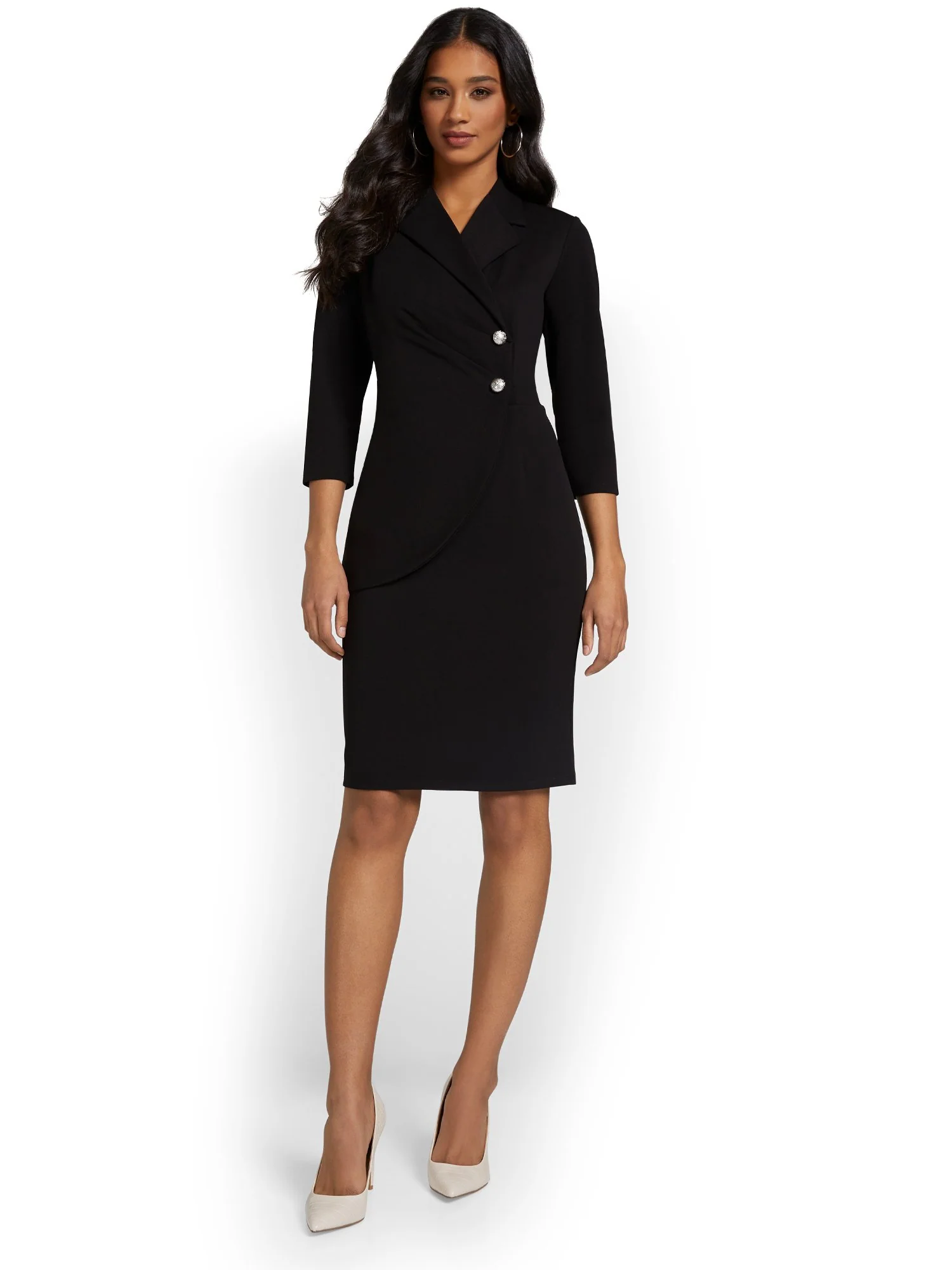 Button-Front Sheath Dress - Magic Crepe® - Image 2