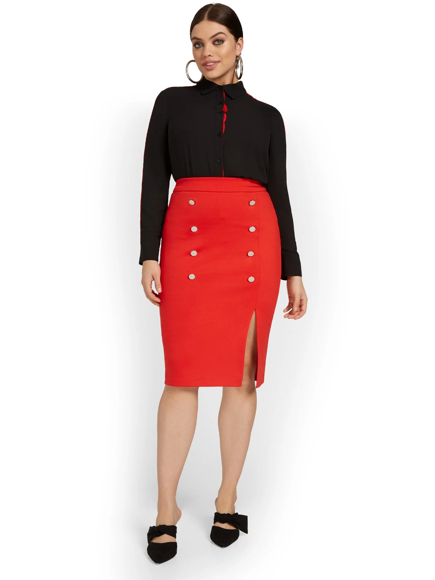 Button-Front Skirt - Superflex - Image 10