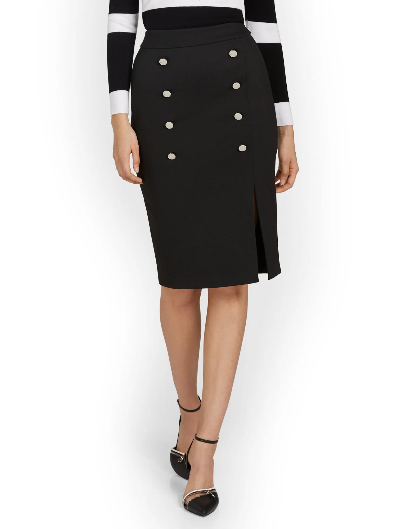 Button-Front Skirt - Superflex - Image 2