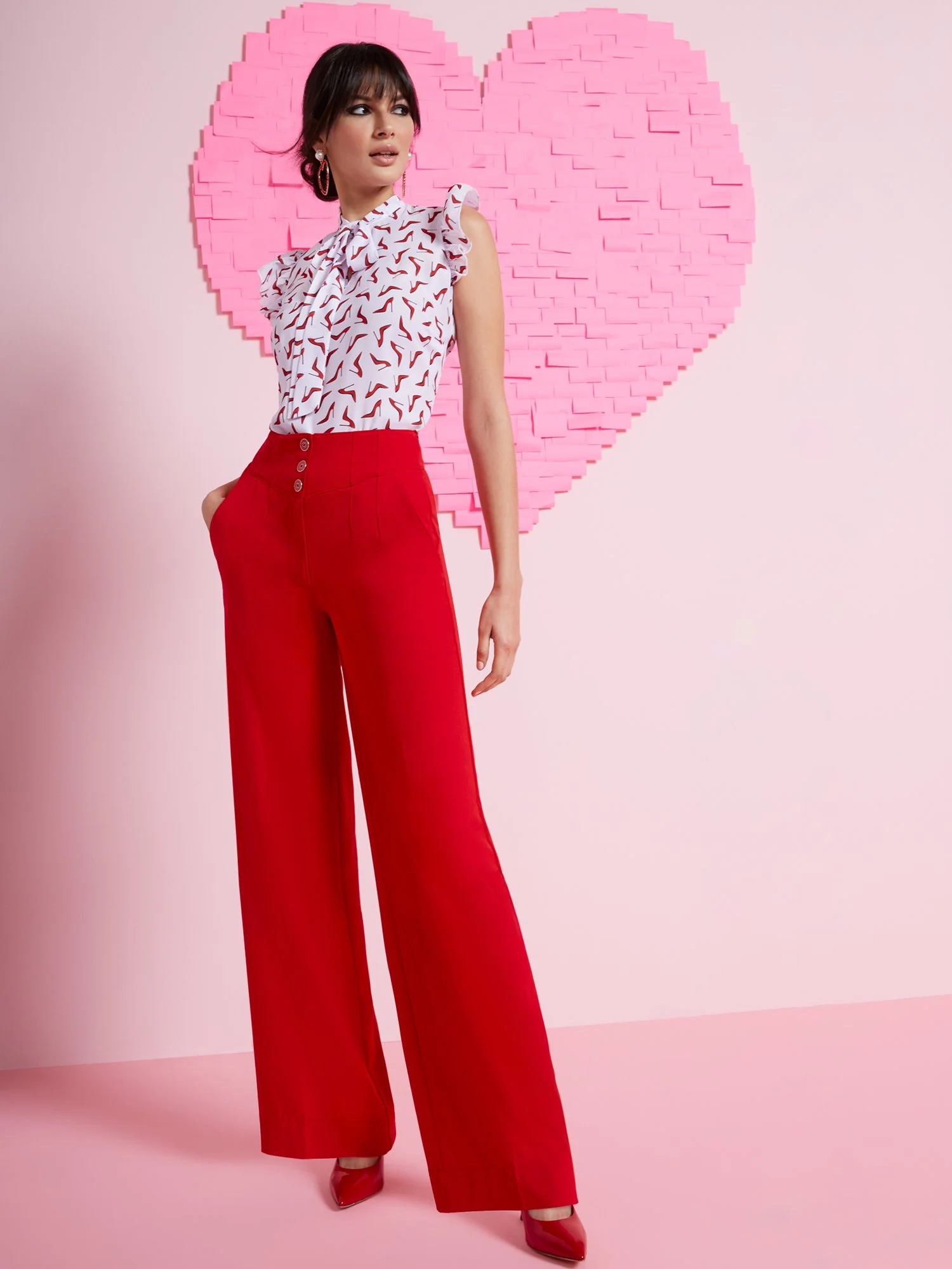 Button-Front Wide-Leg Pant - Image 3