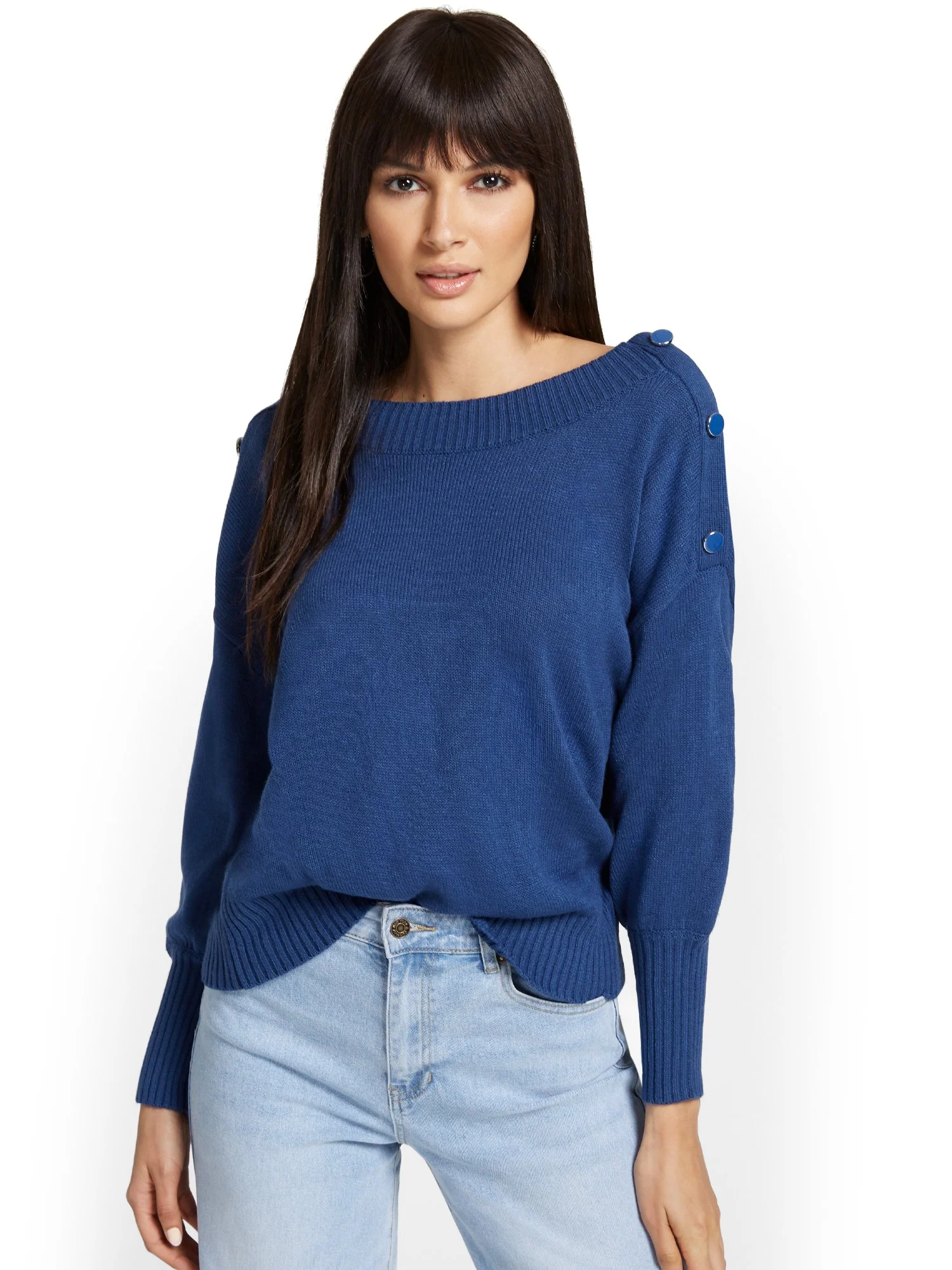 Button-Shoulder Pullover Sweater - Image 10