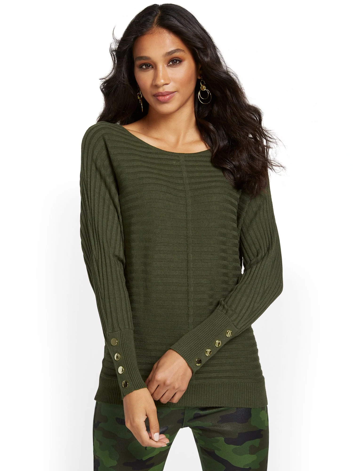 Button-Sleeve Dolman Sweater - Image 13