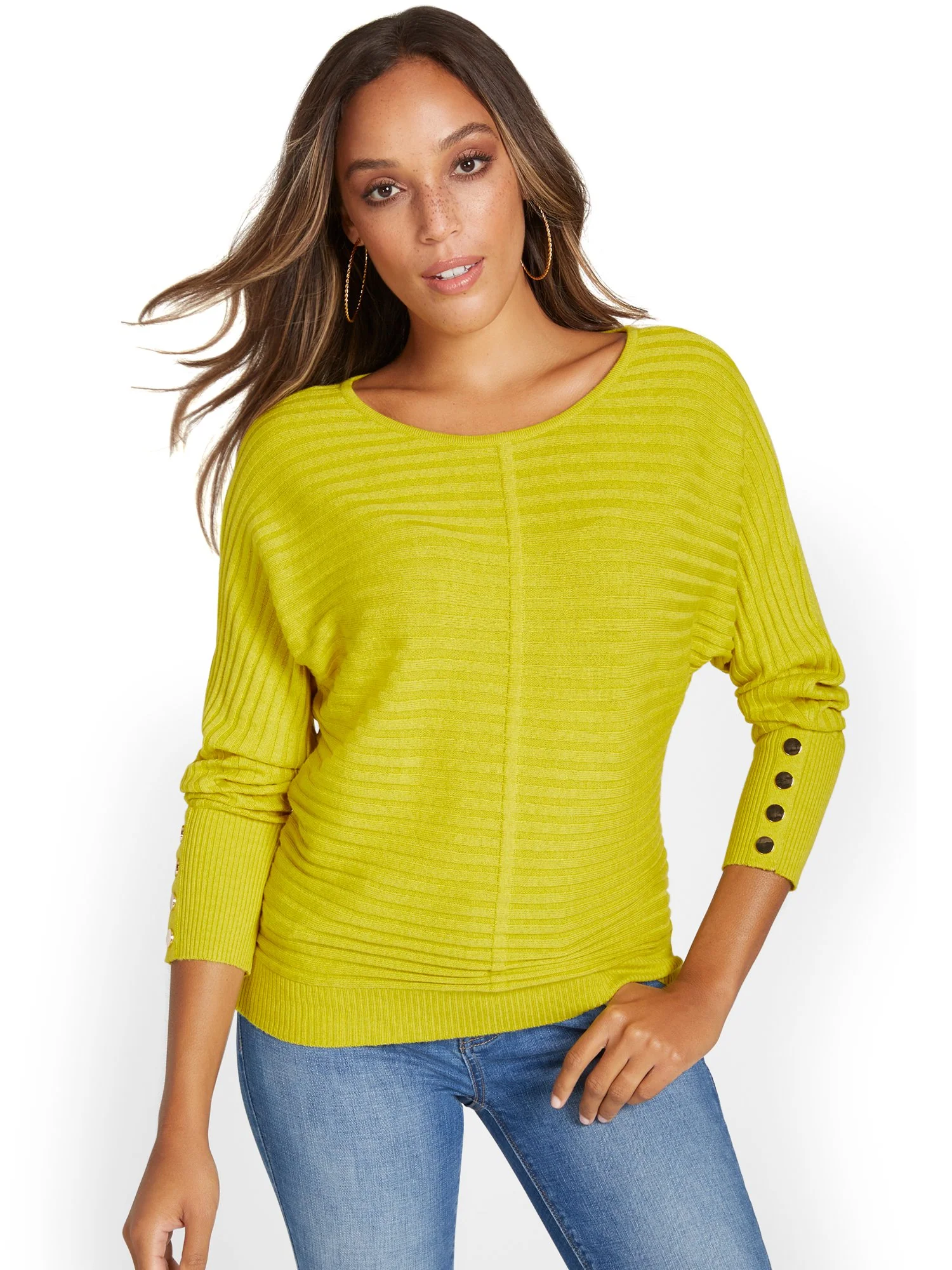 Button-Sleeve Dolman Sweater - Image 25