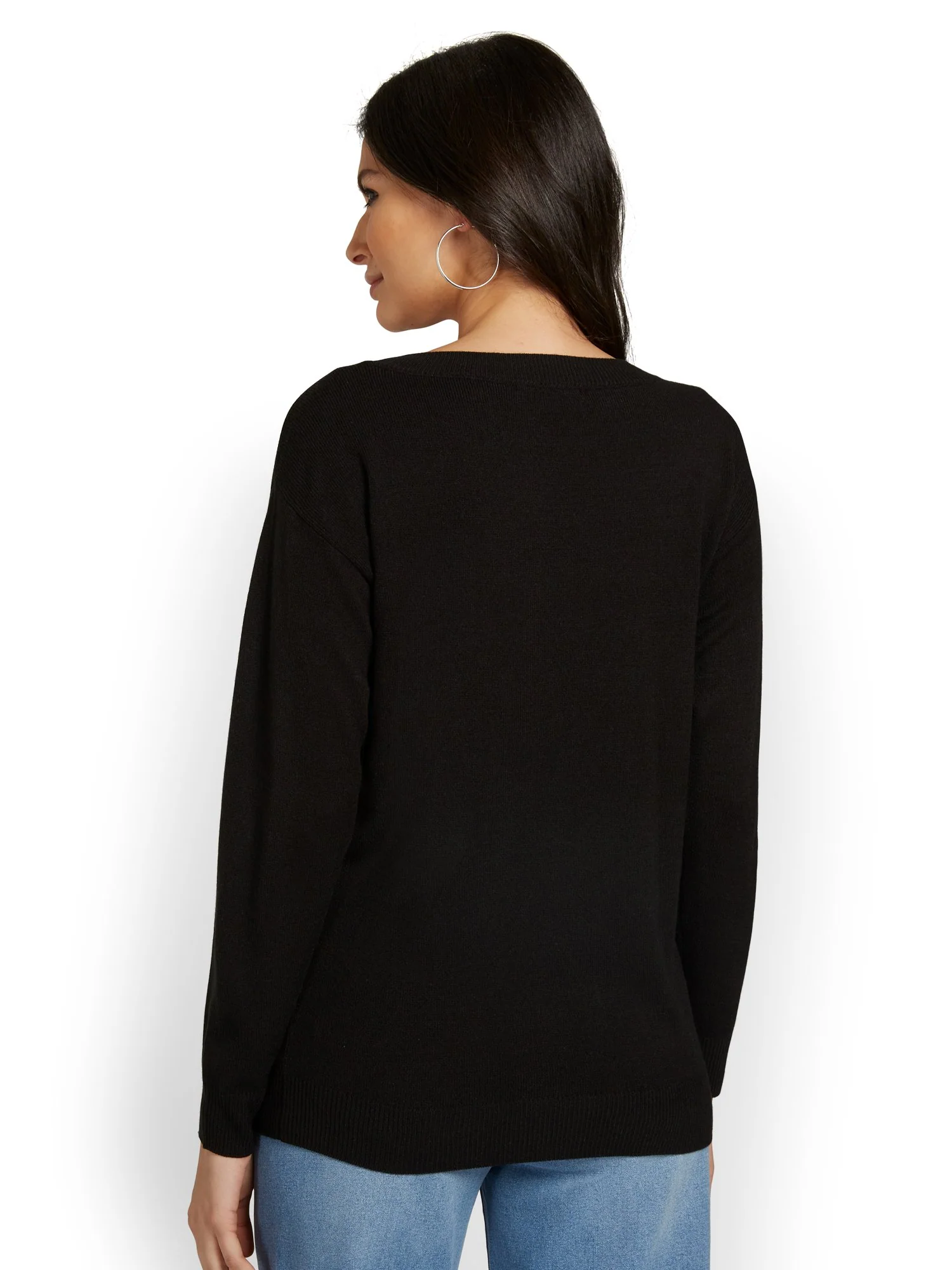 Button-Sleeve Pullover Sweater - Image 3