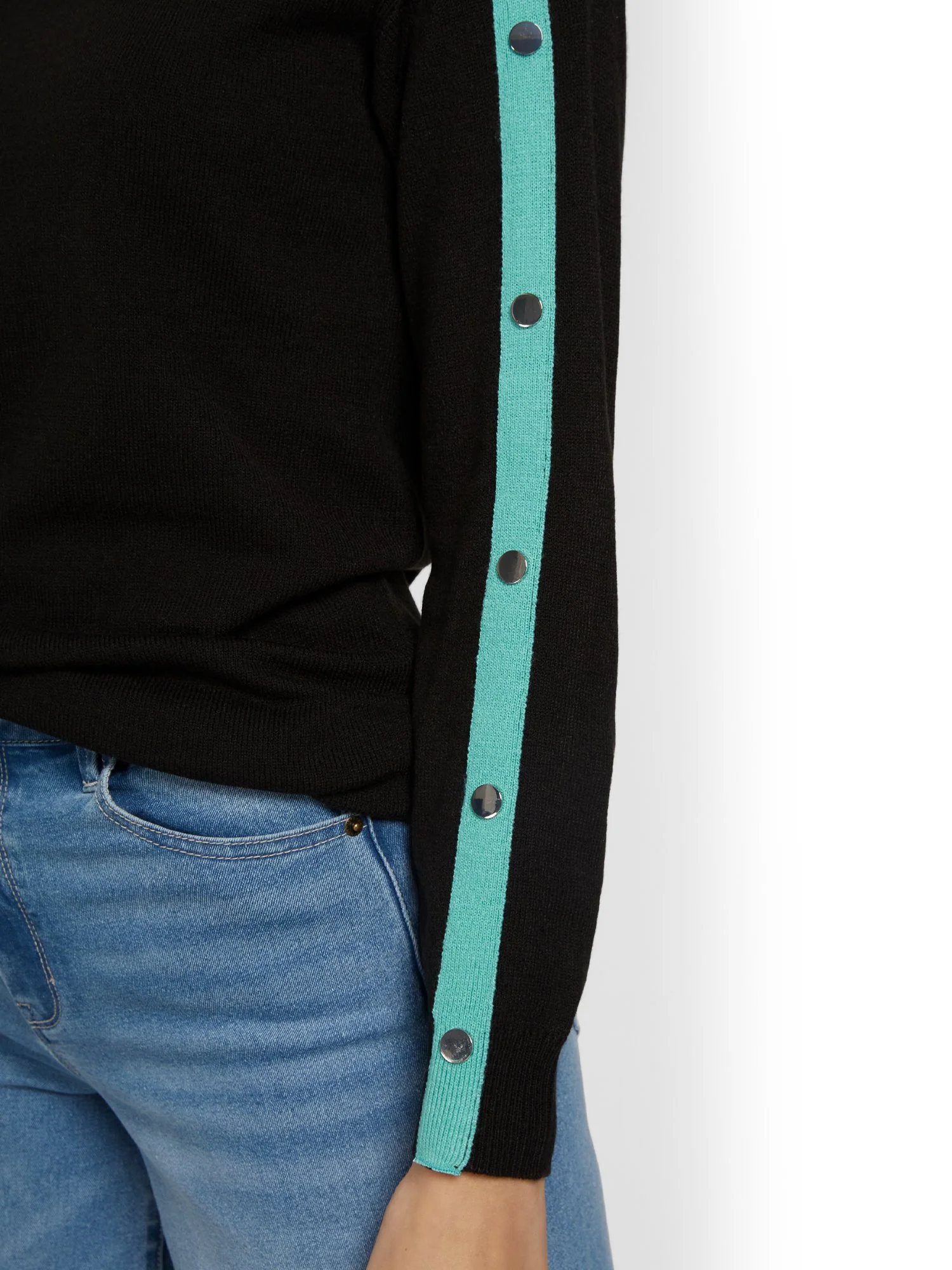 Button-Sleeve Pullover Sweater - Image 4