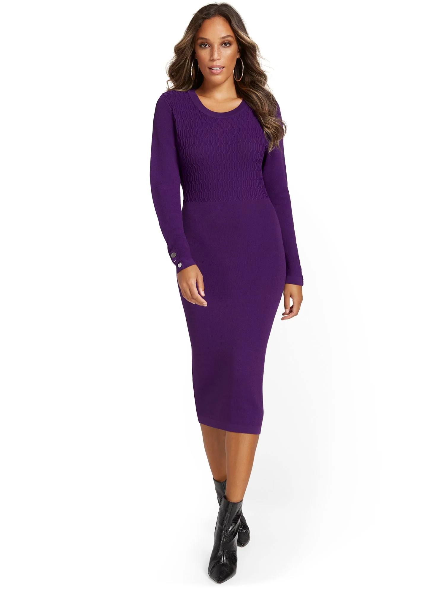 Cable-Front Sweater Dress - Image 4