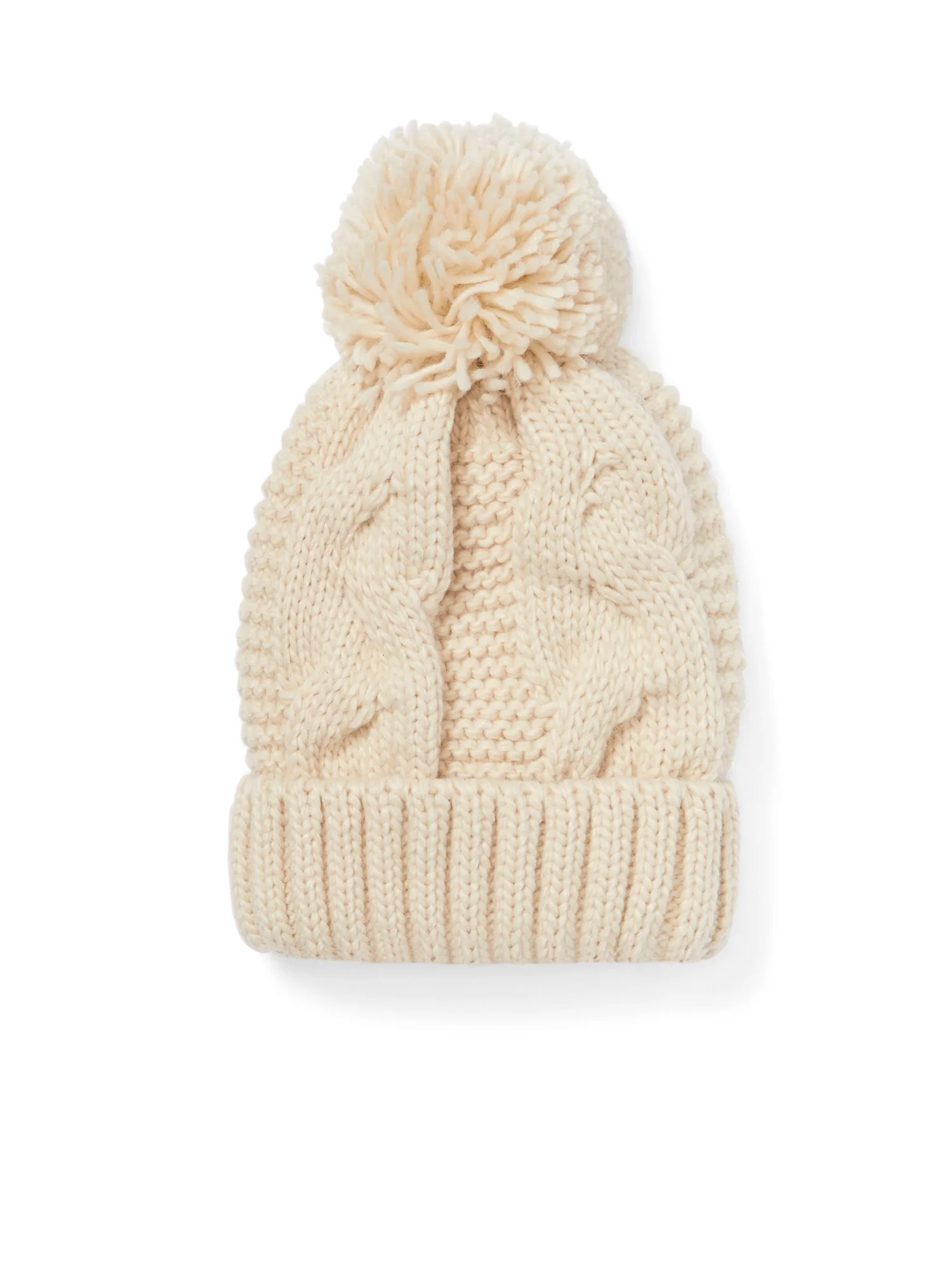 Cable-Knit Pom-Pom Beanie Hat - Image 3