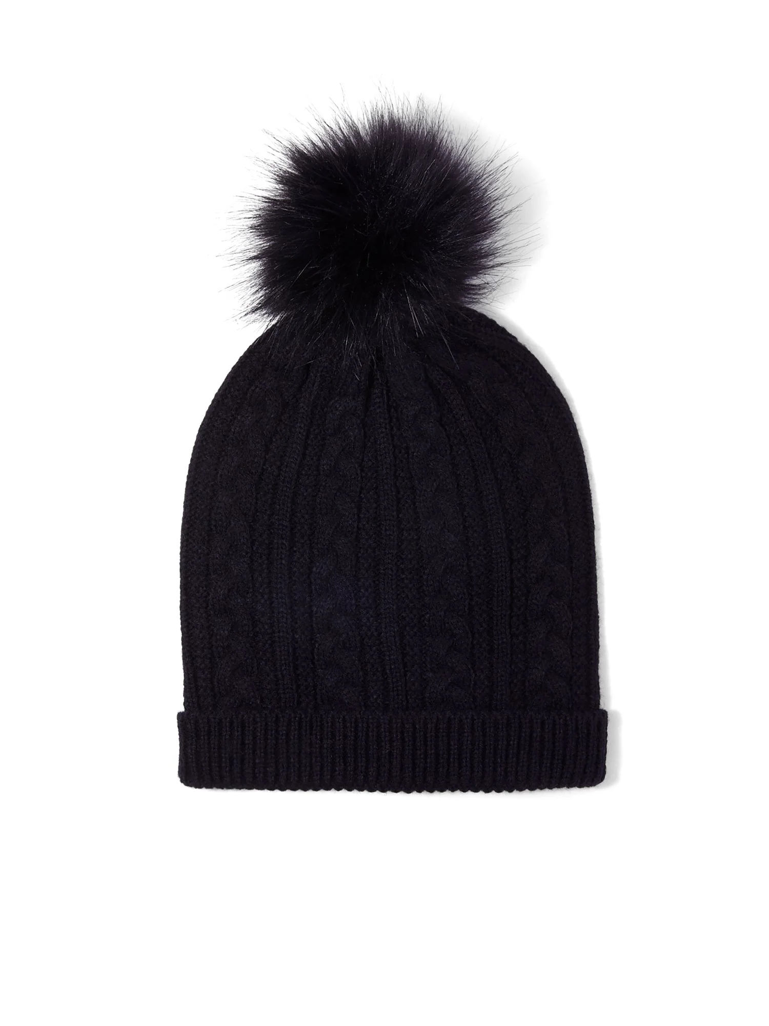 Cable-Knit Pom-Pom Hat
