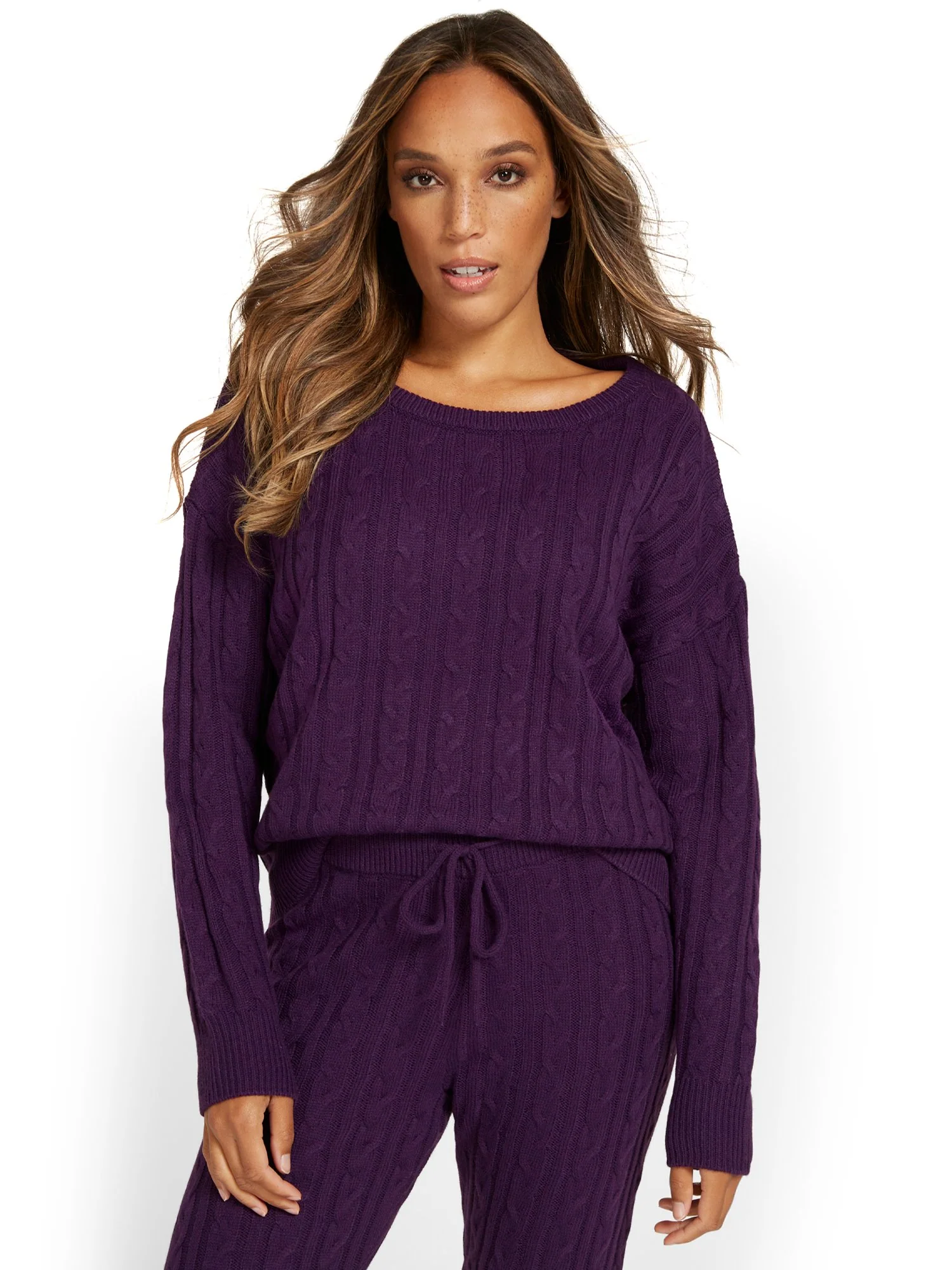 Cable-Knit Pullover Sweatshirt - Image 4
