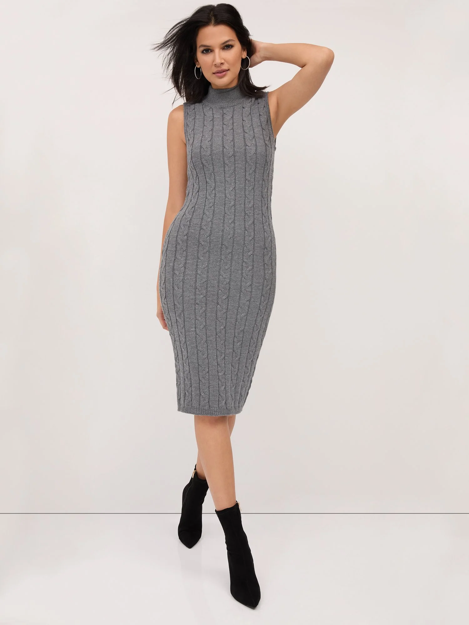 Cable-Knit Sleeveless Sweater Dress - Image 2