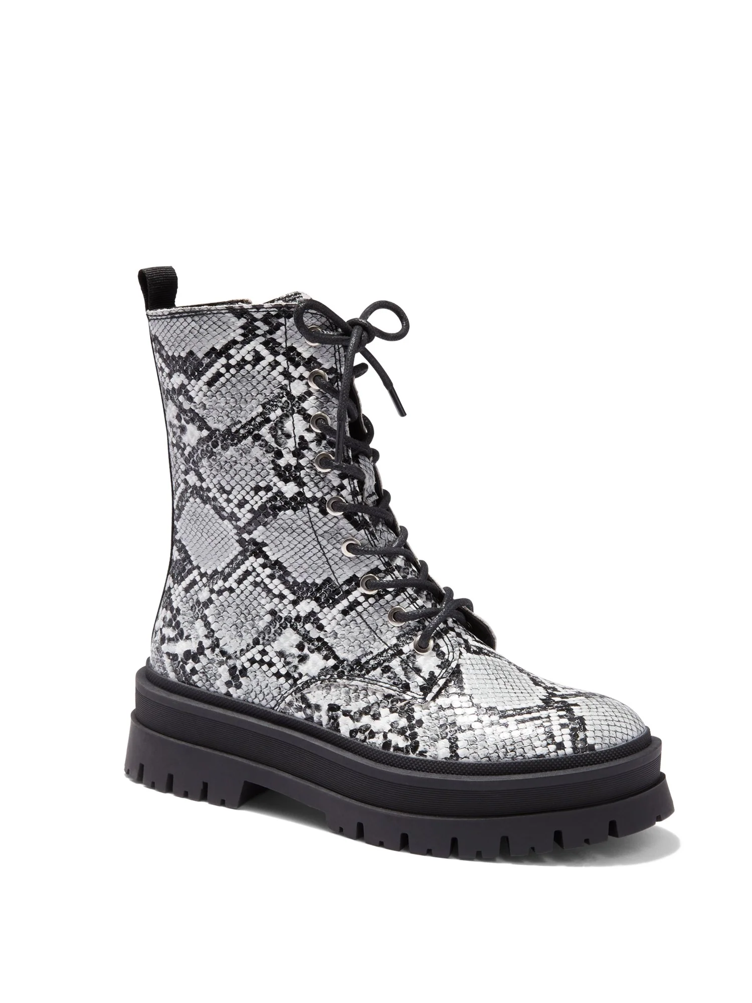 Callie Lace-Up Combat Boot - Snake-Print