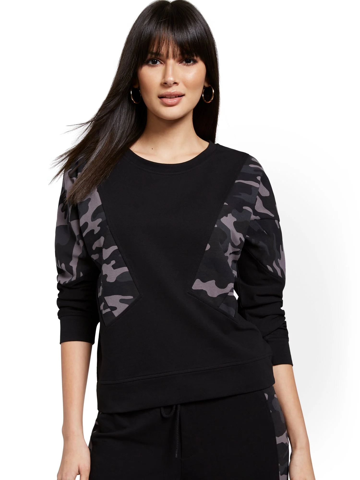 Camo-Colorblock Pullover Sweatshirt - Image 2