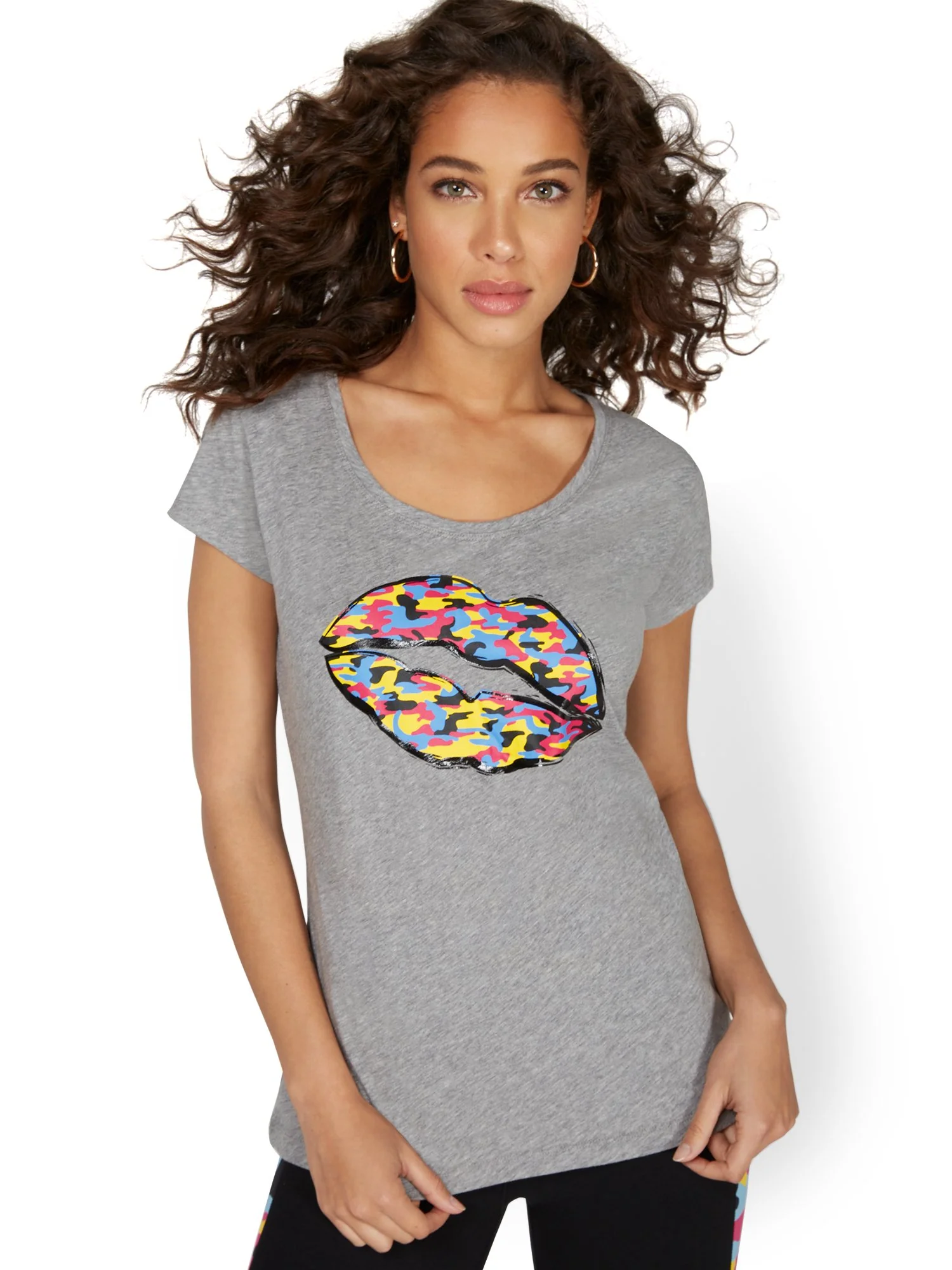 Camo Lips Graphic Tee - Image 2