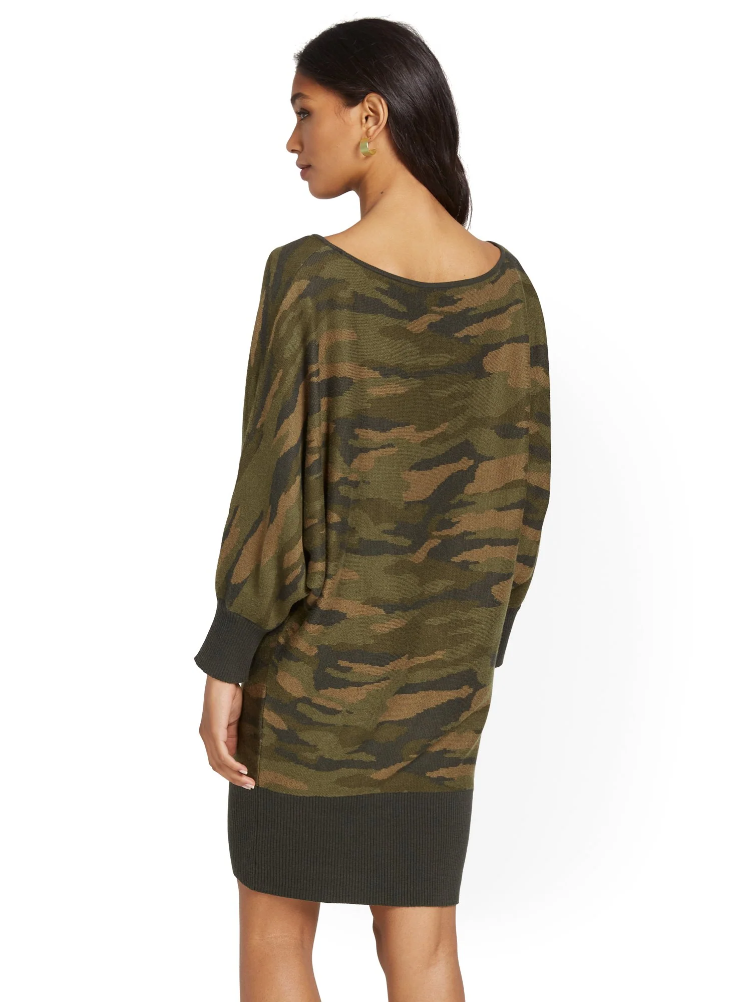 Camo-Print Dolman Sweater Dress - Image 3