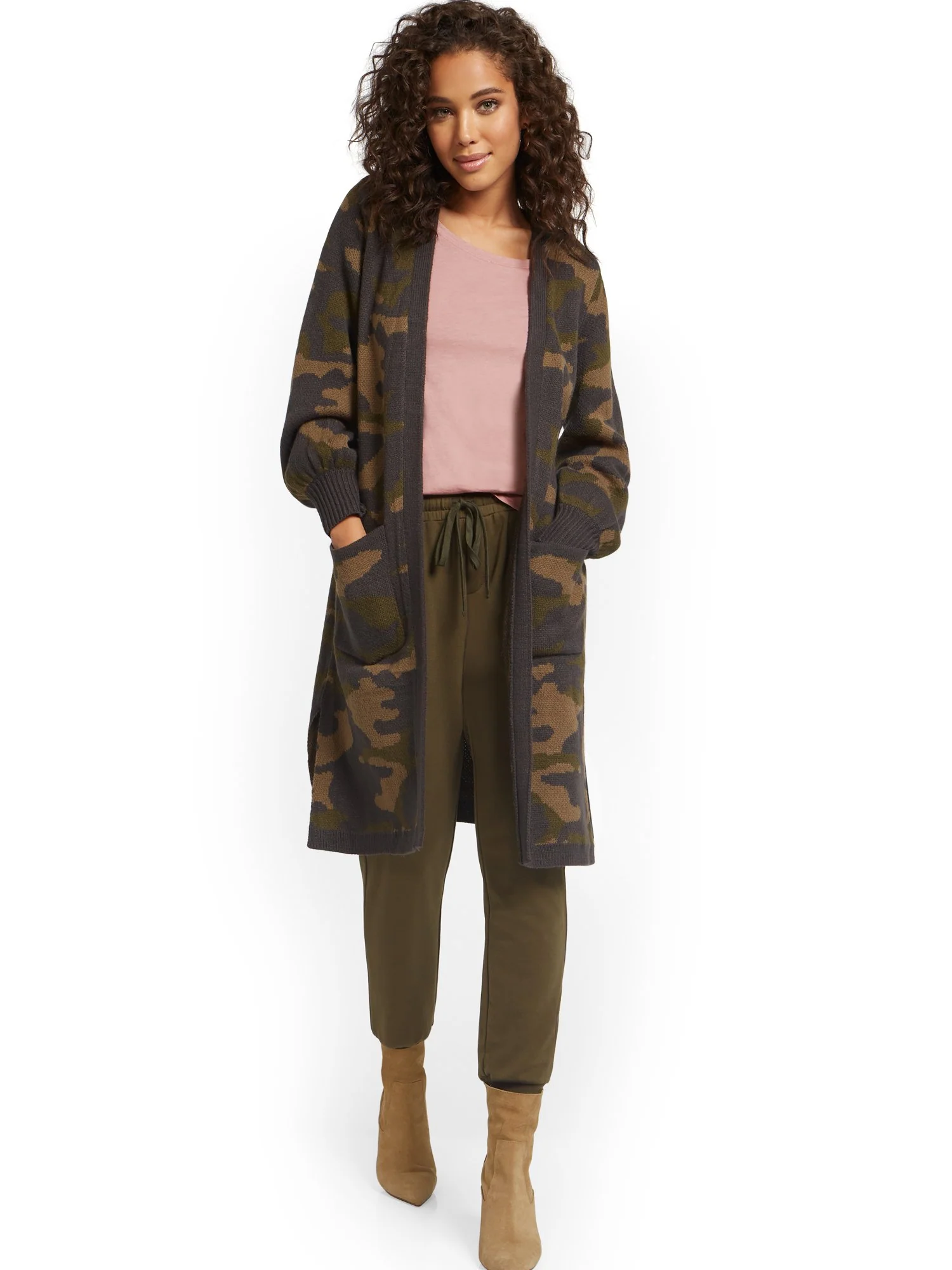 Camo-Print Duster Cardigan - Image 2