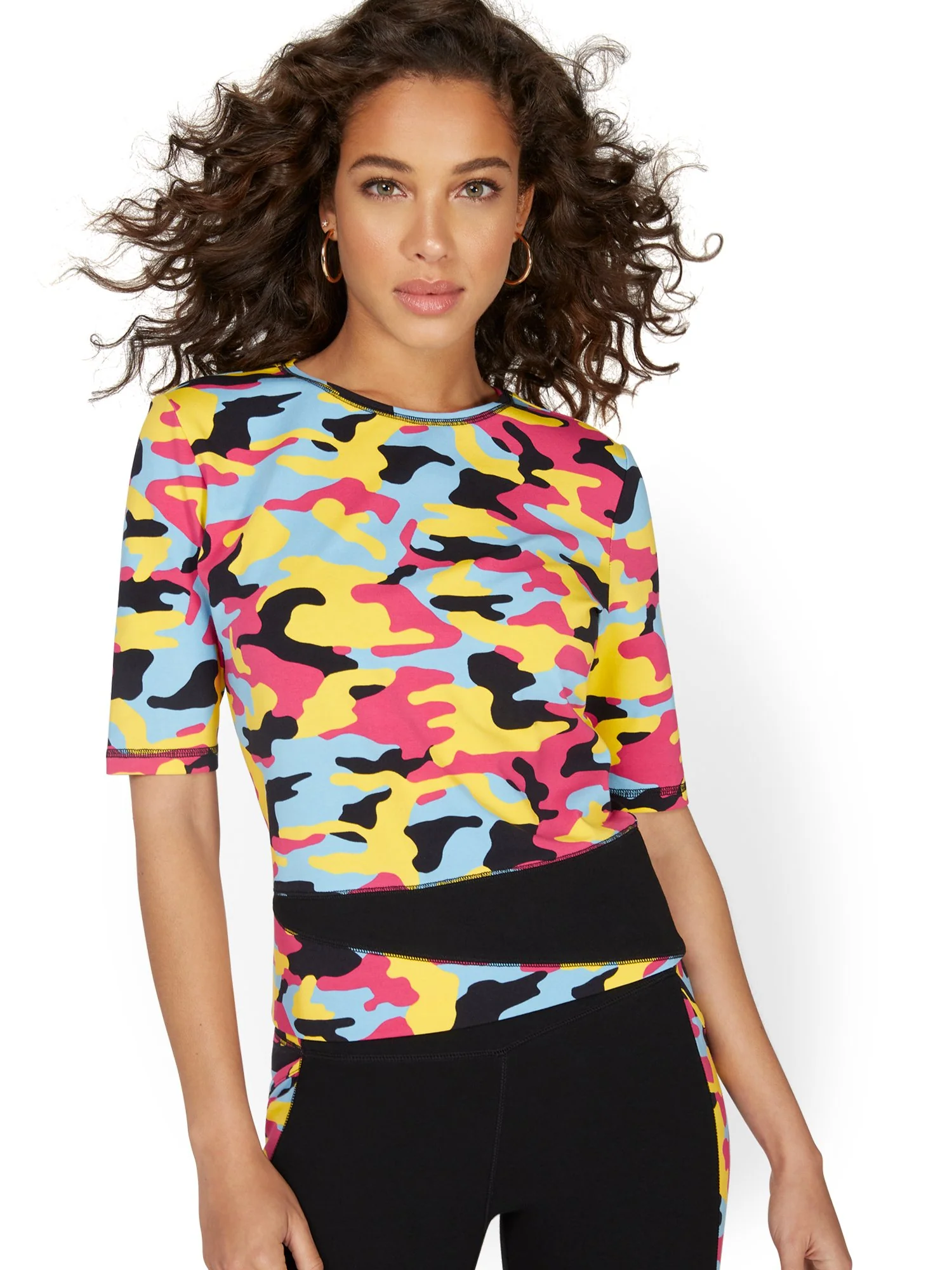 Camo-Print Yoga Top