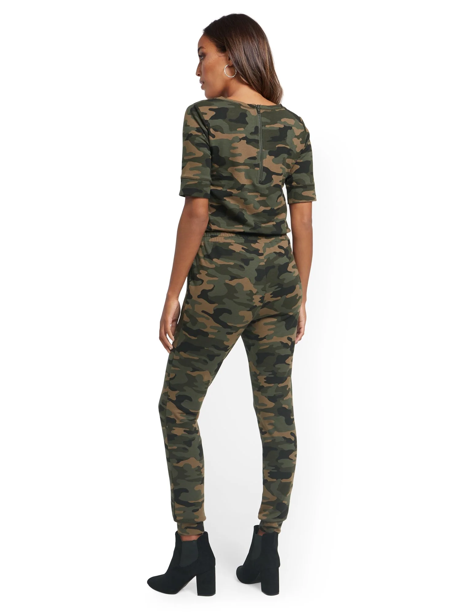 Camo-Print Zipper-Back Jumpsuit - Image 3