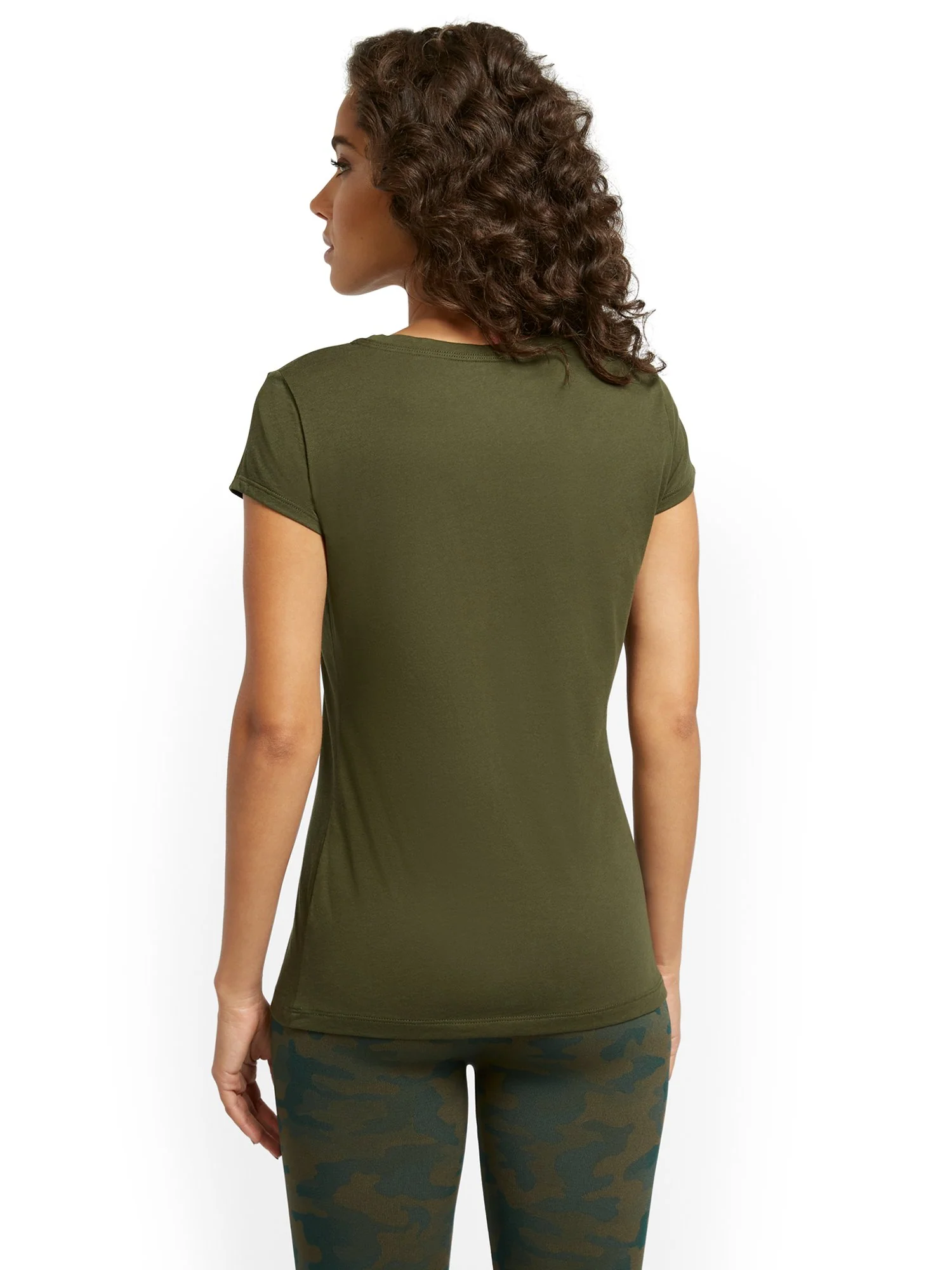 Camo Studded Heart Graphic Tee - Image 3