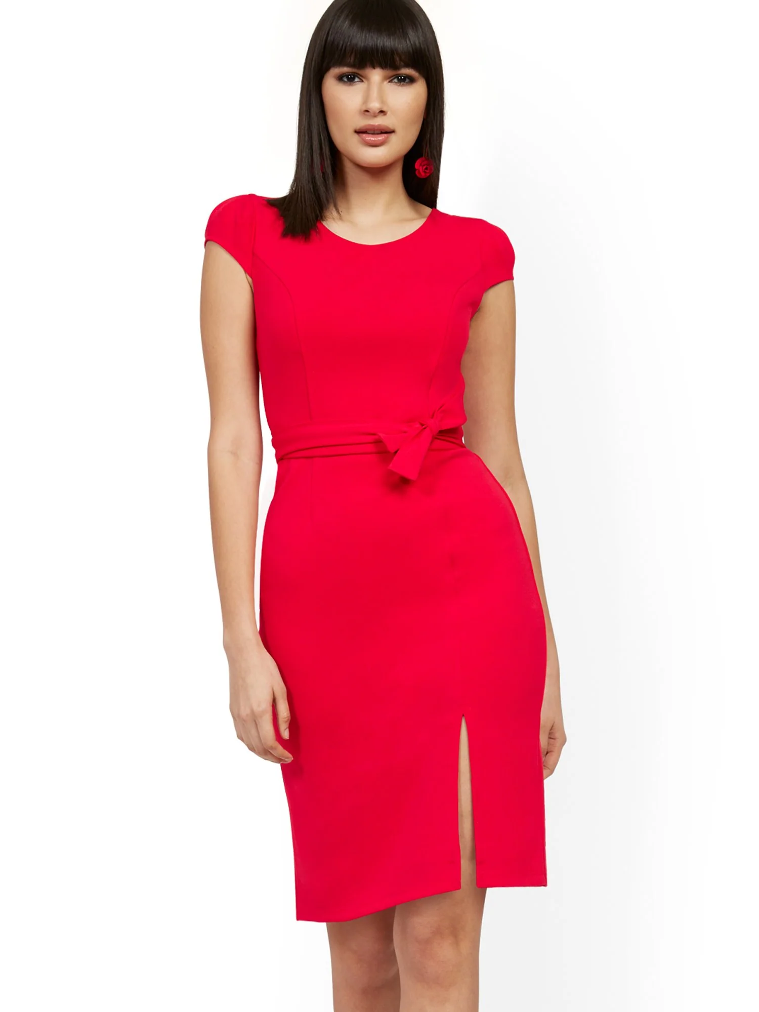 Cap-Sleeve Sheath Dress - Magic Crepe® - Image 2