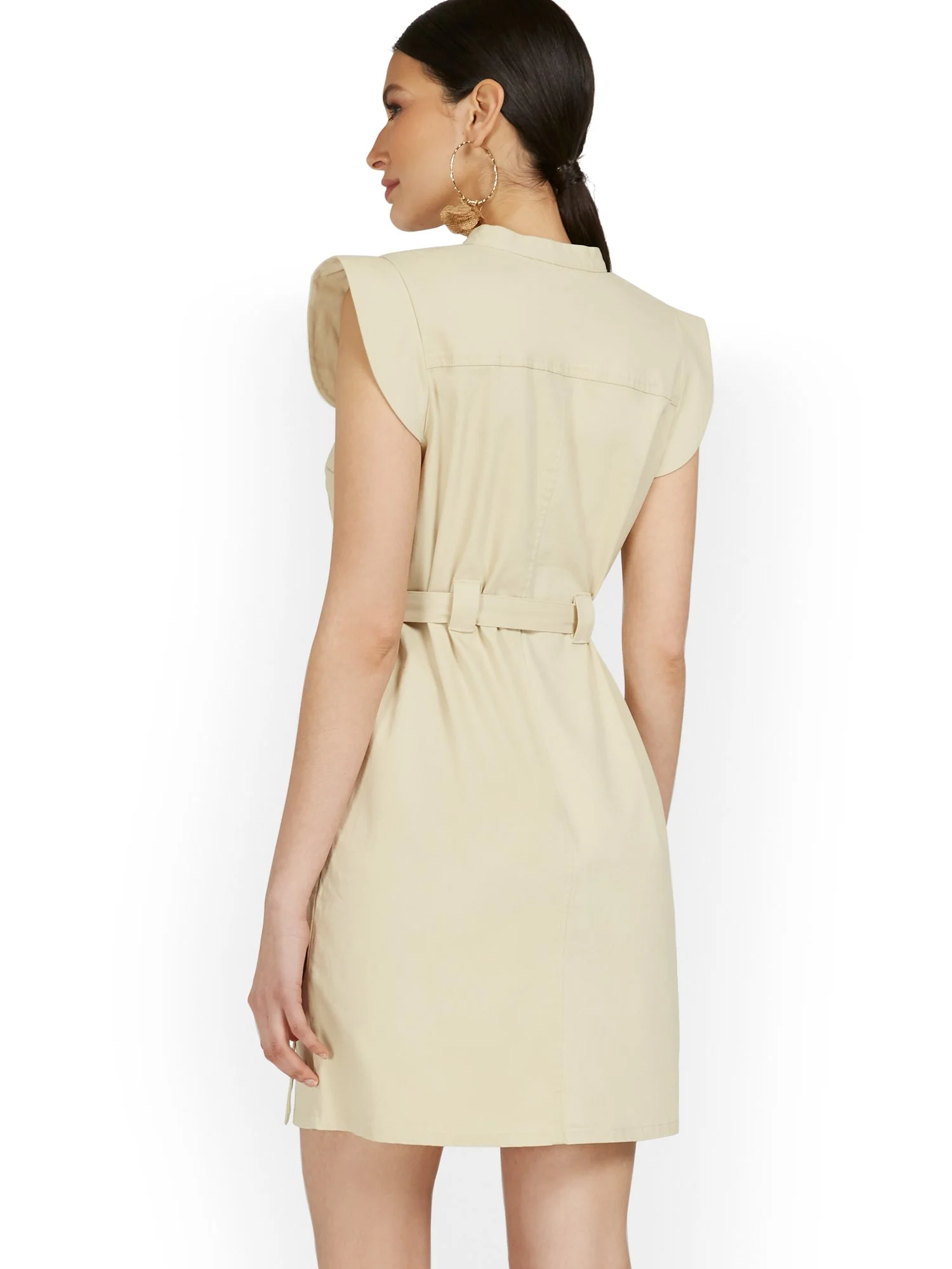 Cap-Sleeve Utility Shirtdress - Image 3