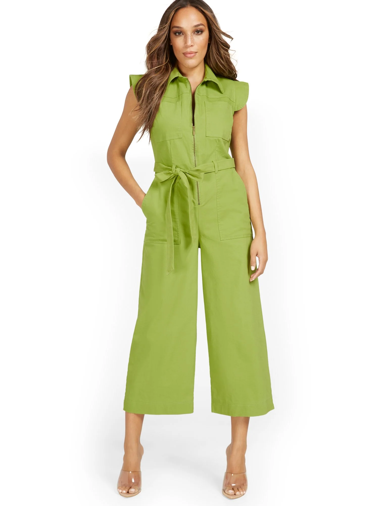 Cap-Sleeve Wide-Leg Jumpsuit