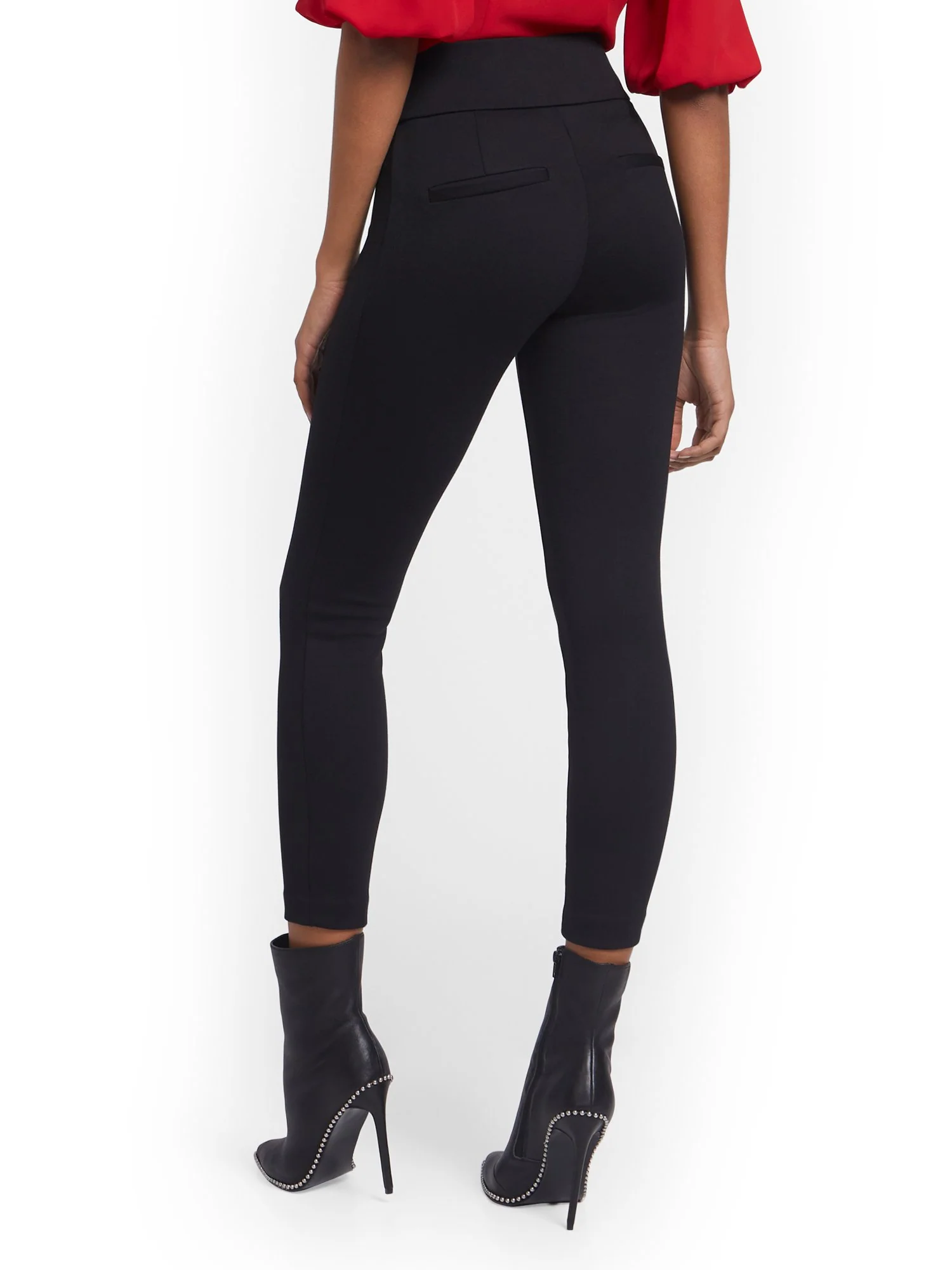 Carrie Button-Front Pull-On Ankle Pant - Image 3