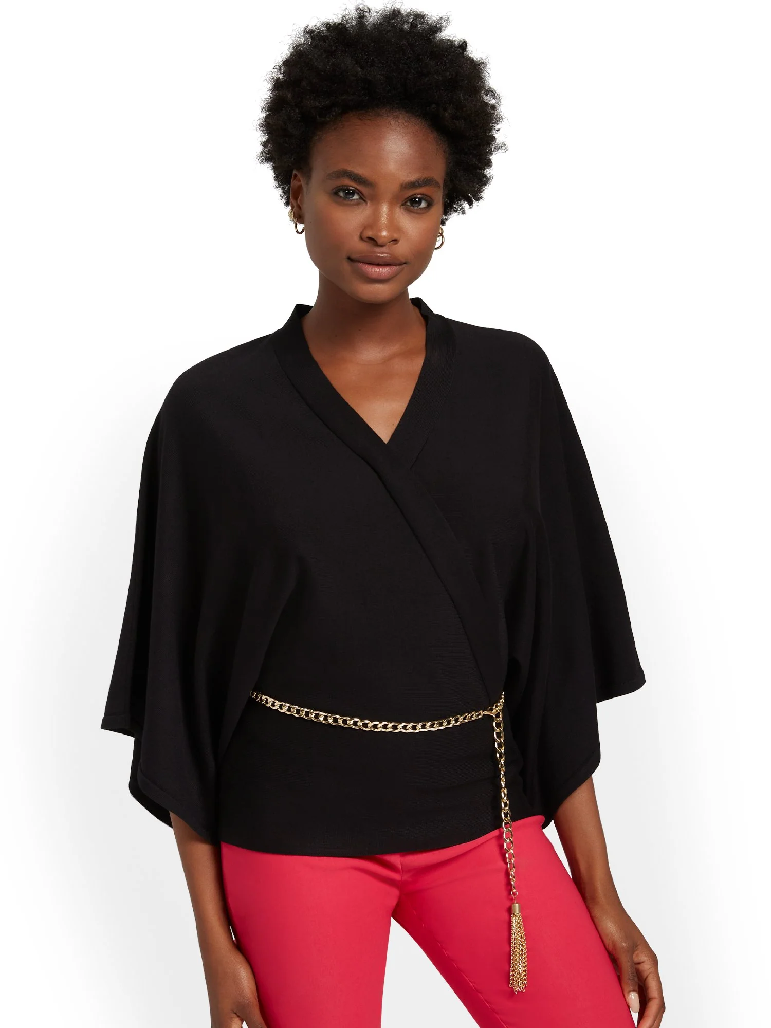 Chain-Belt Kimono Sweater - Image 2