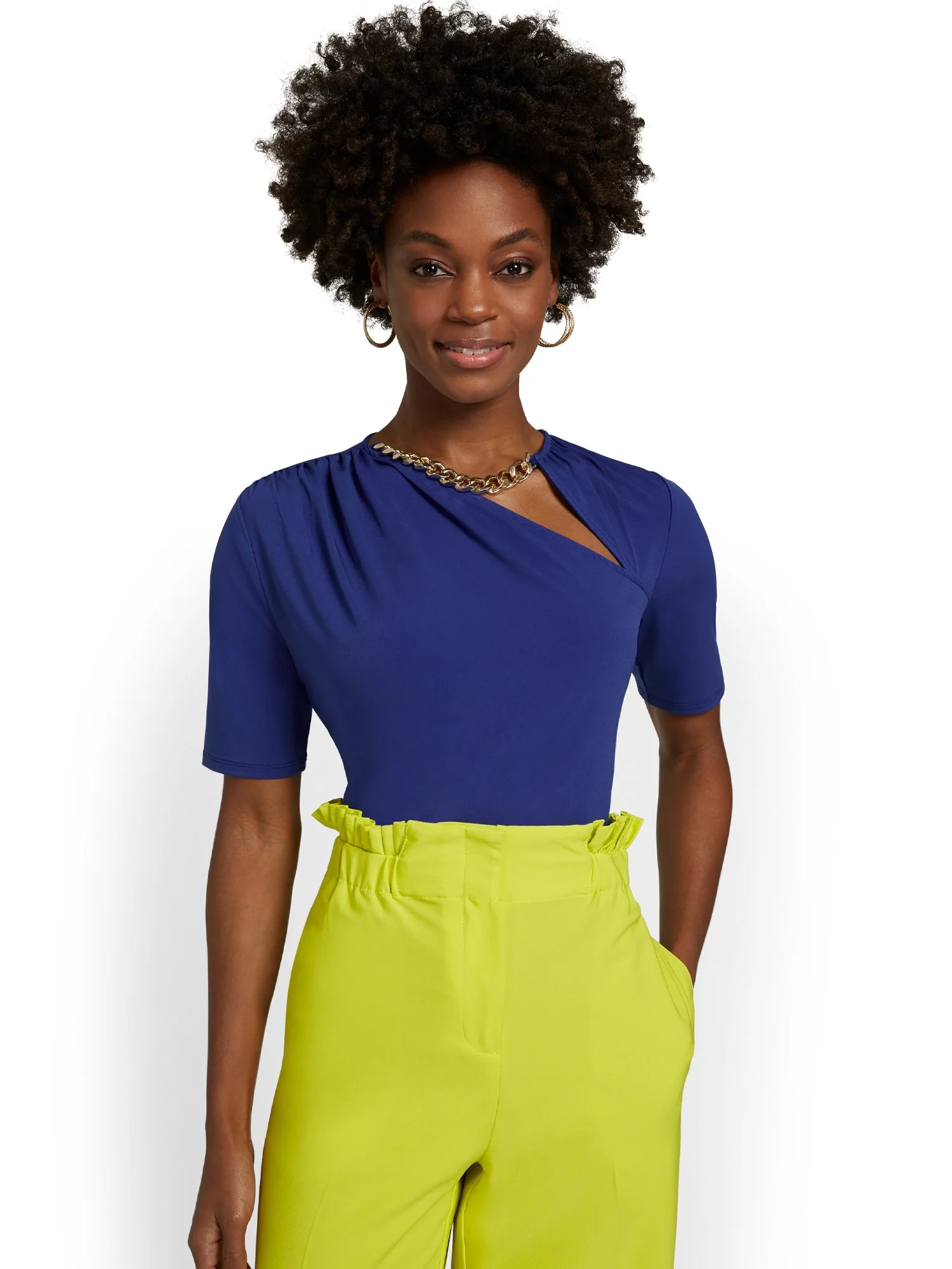 Chain-Detail Cut-Out Knit Top - Image 4