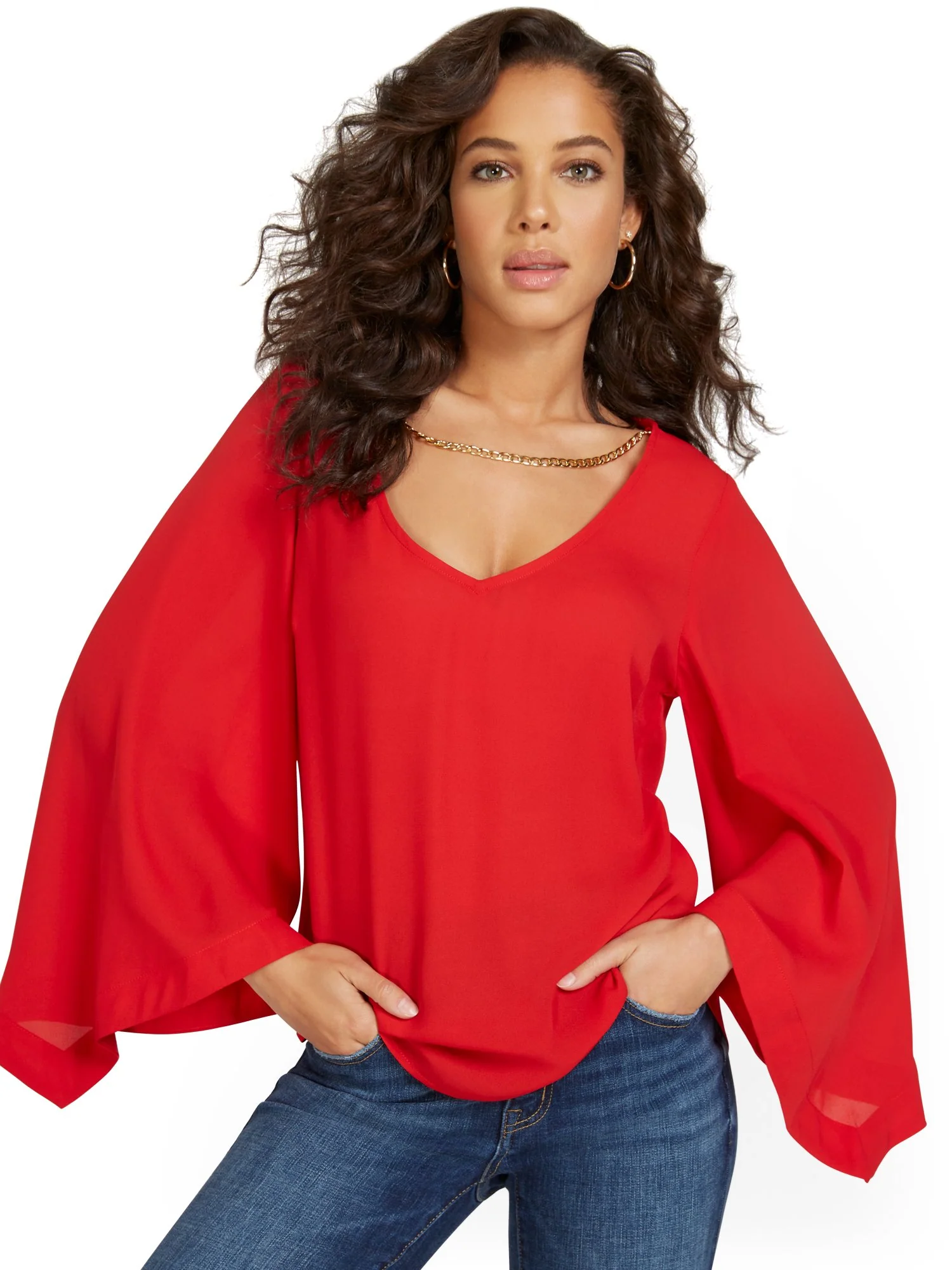 Chain-Detail Kimono Blouse - Image 8