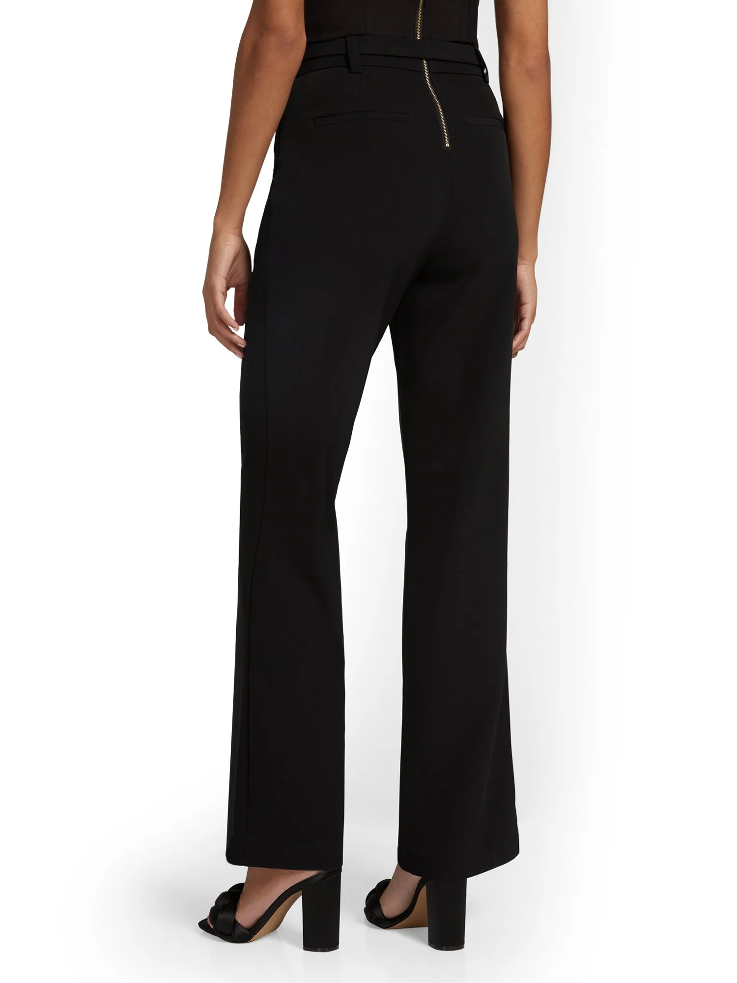 Chain-Detail Wide-Leg Pant - Image 3