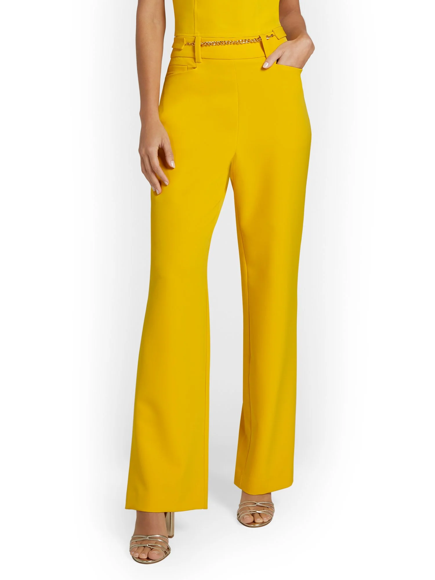Chain-Detail Wide-Leg Pant - Image 6