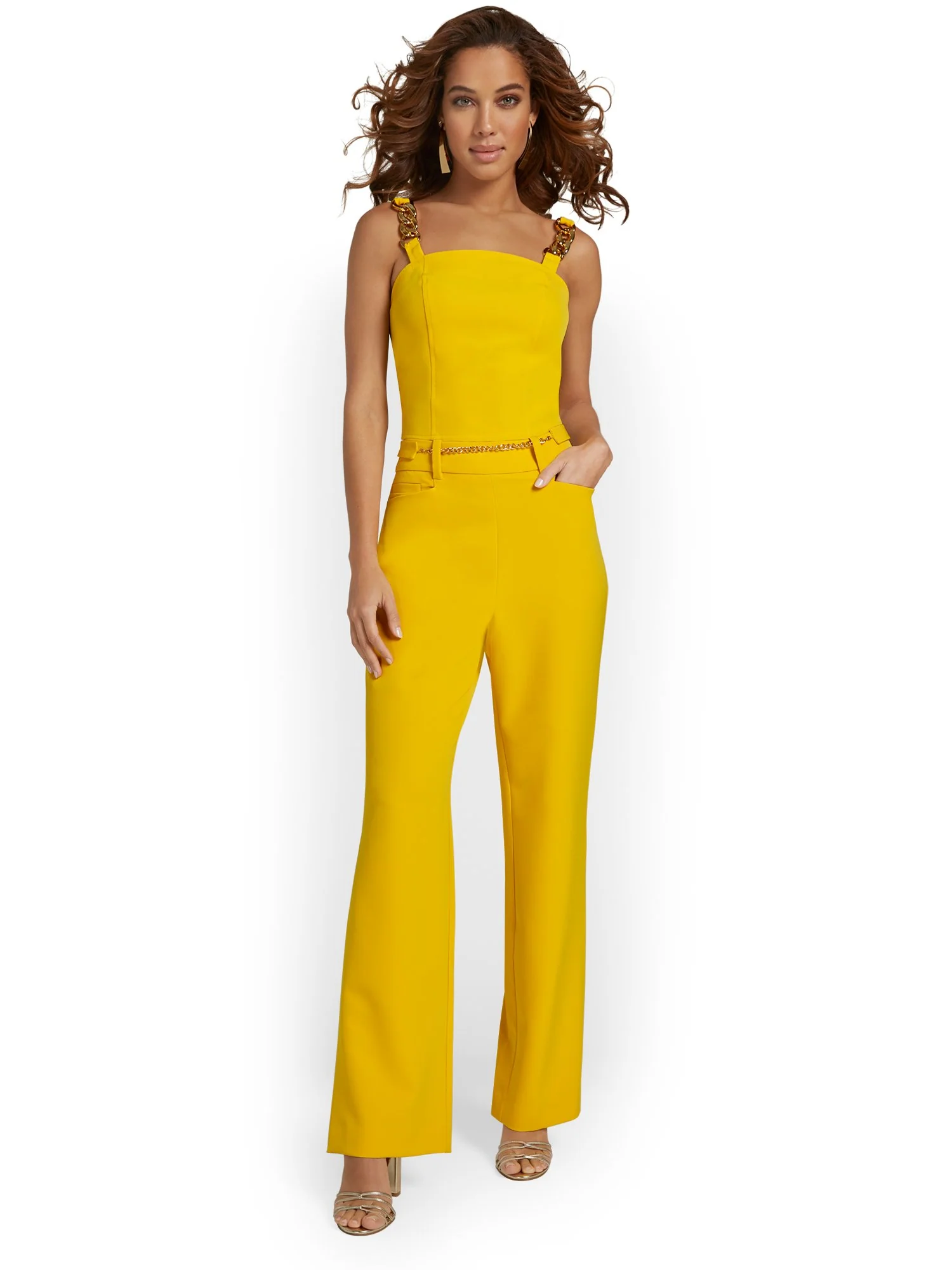 Chain-Detail Wide-Leg Pant - Image 9