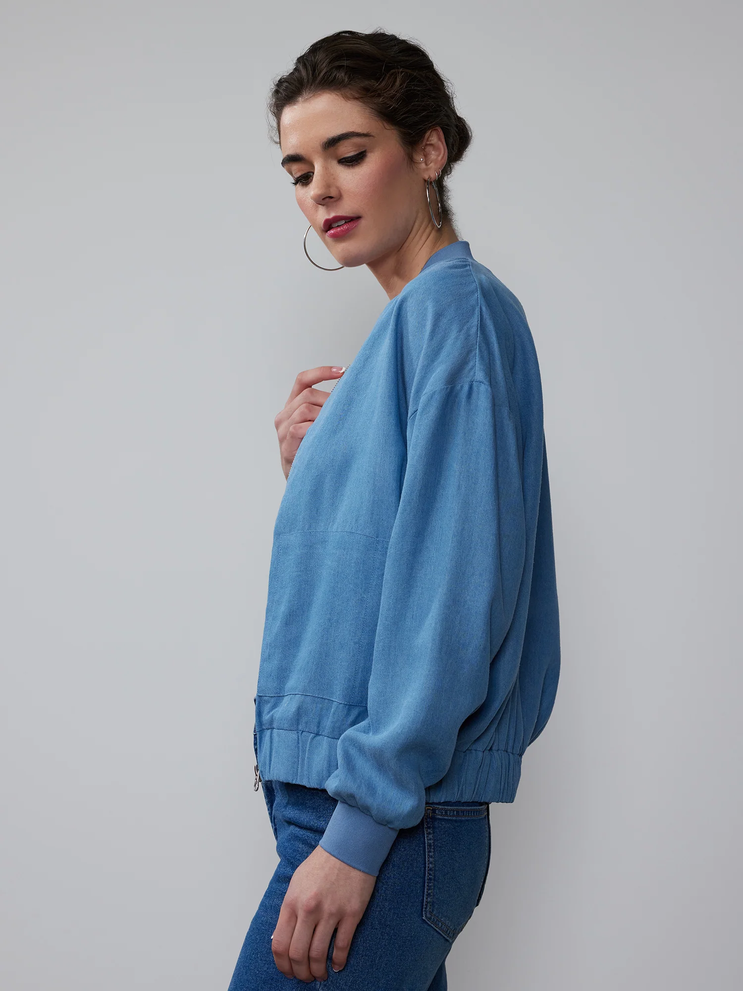 Chambray Bomber Jacket - Image 2