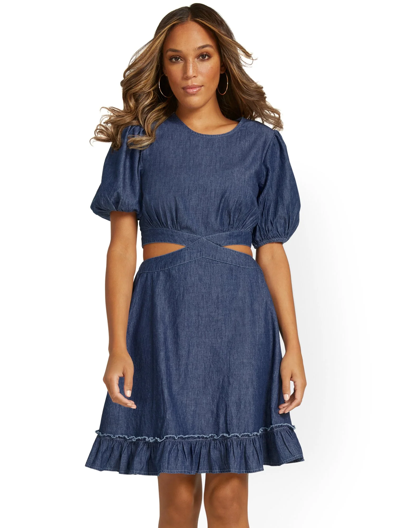 Chambray Cut-Out Dress - Image 2