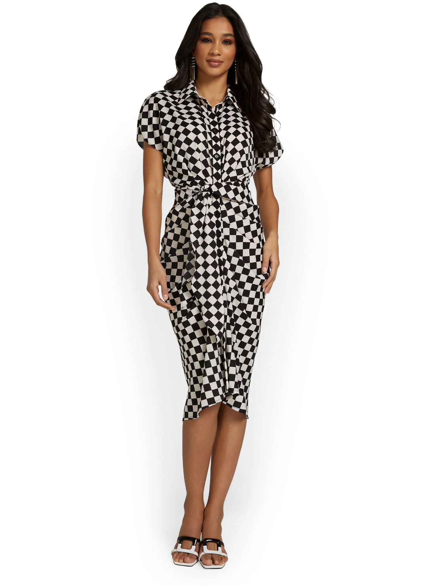 Do+Be Check-Print Shirred Shirtdress - Brands We Love - Image 3