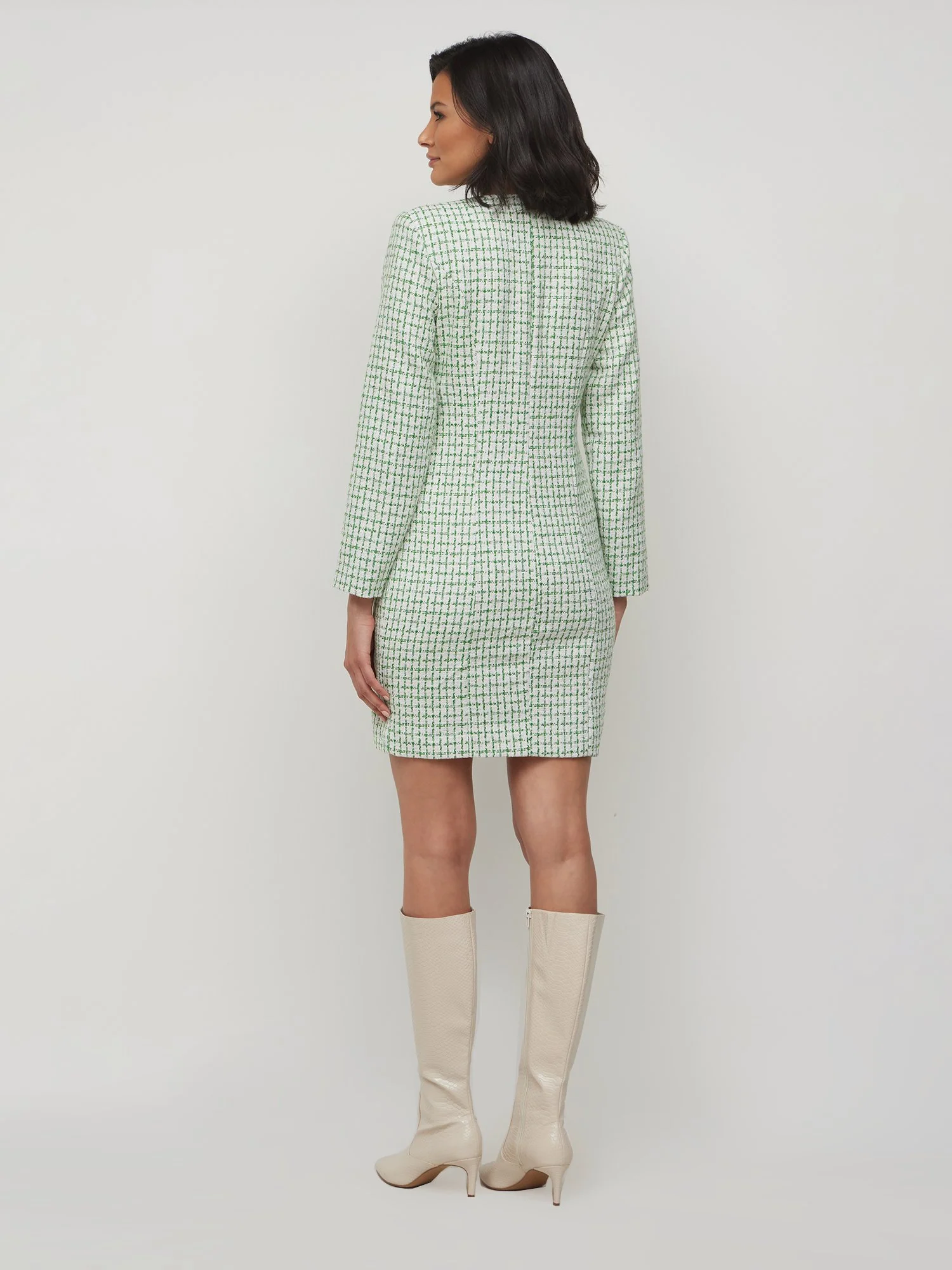 Check-Tweed Blazer Dress - Image 2