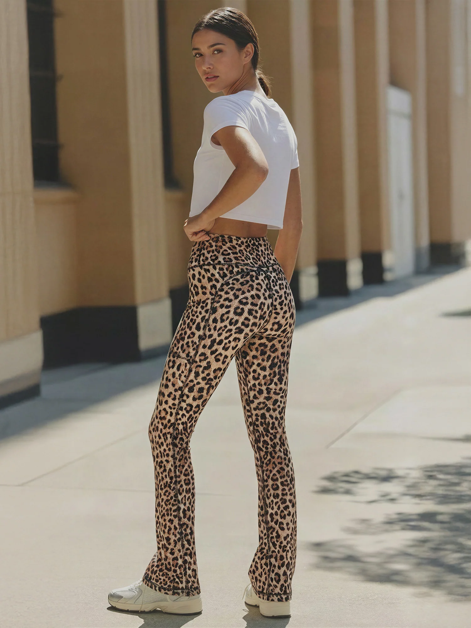 Cheetah Print Flare Leggings - Image 3