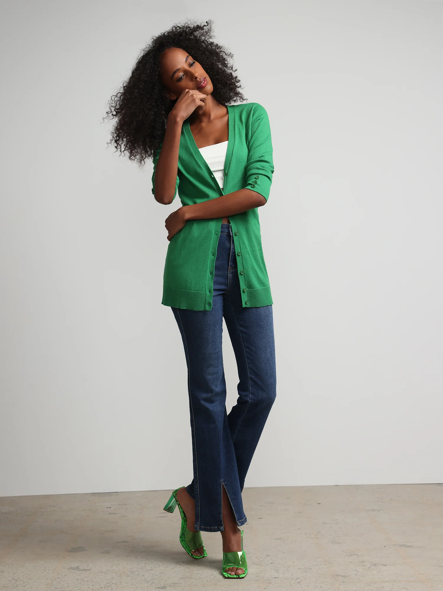 Chelsea V-Neck Long Cardigan - Image 23