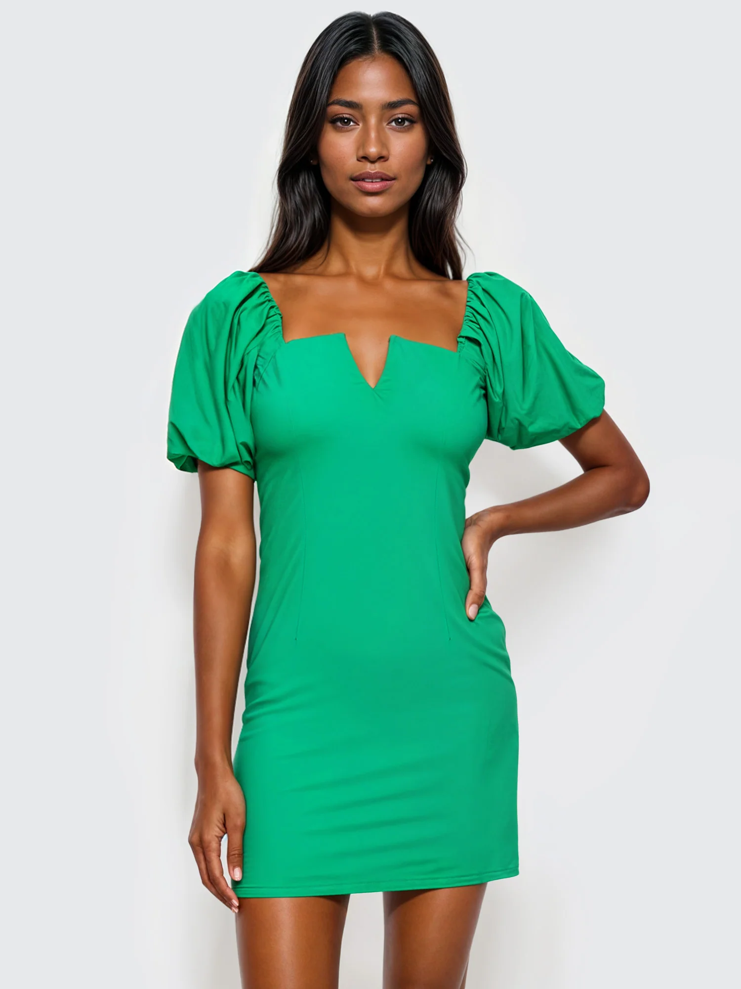 V Neck Bodycon Dress - Image 2