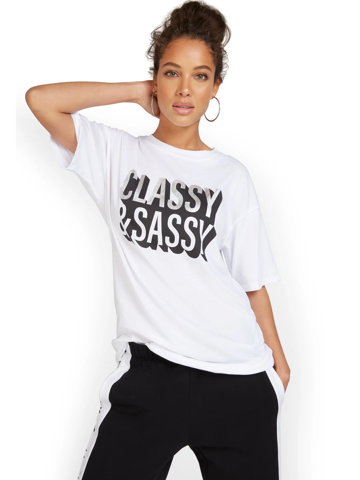 Classy Sassy Oversized Graphic Tee - Image 2