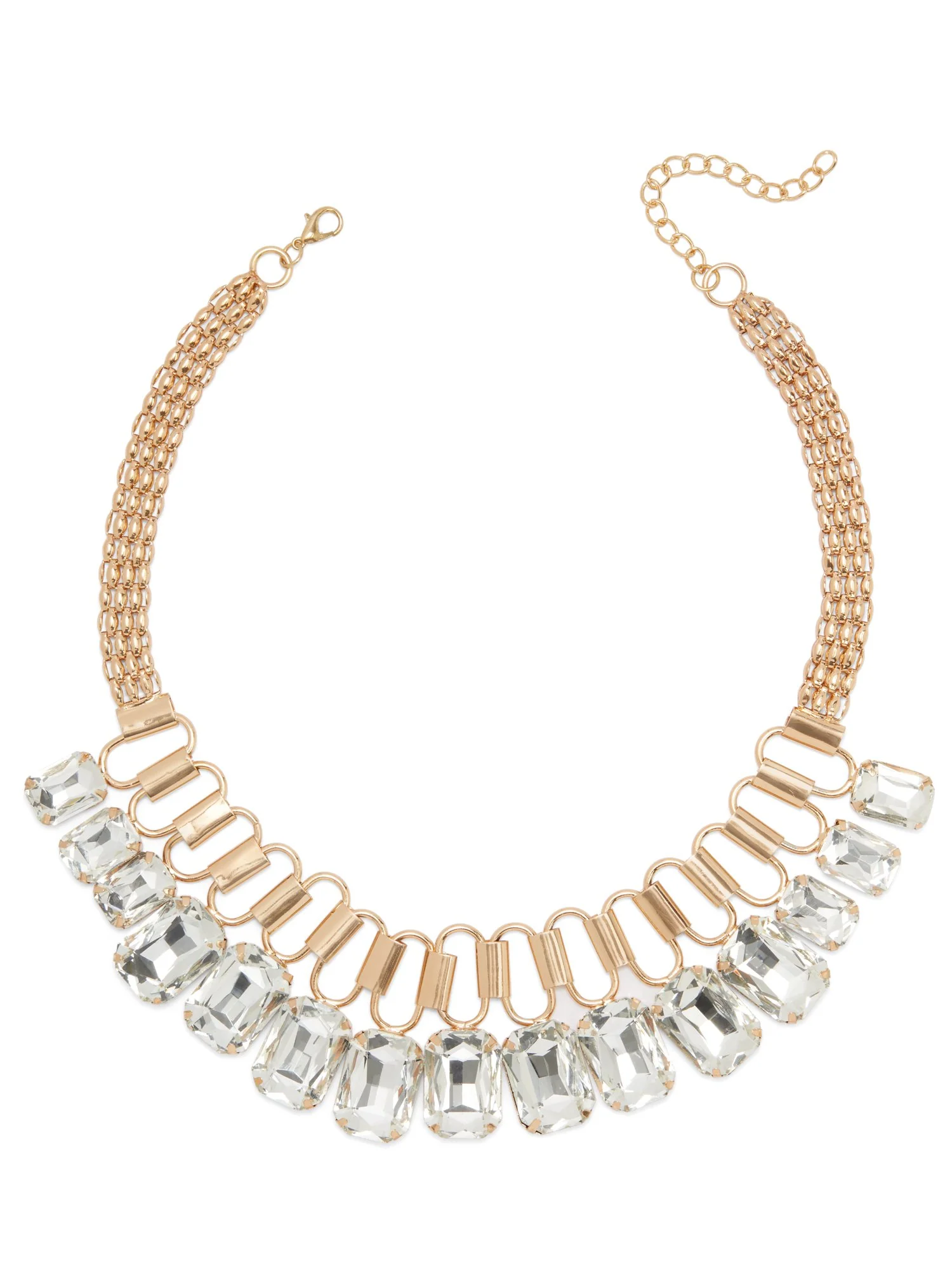 Clear Gemstone Statement Necklace