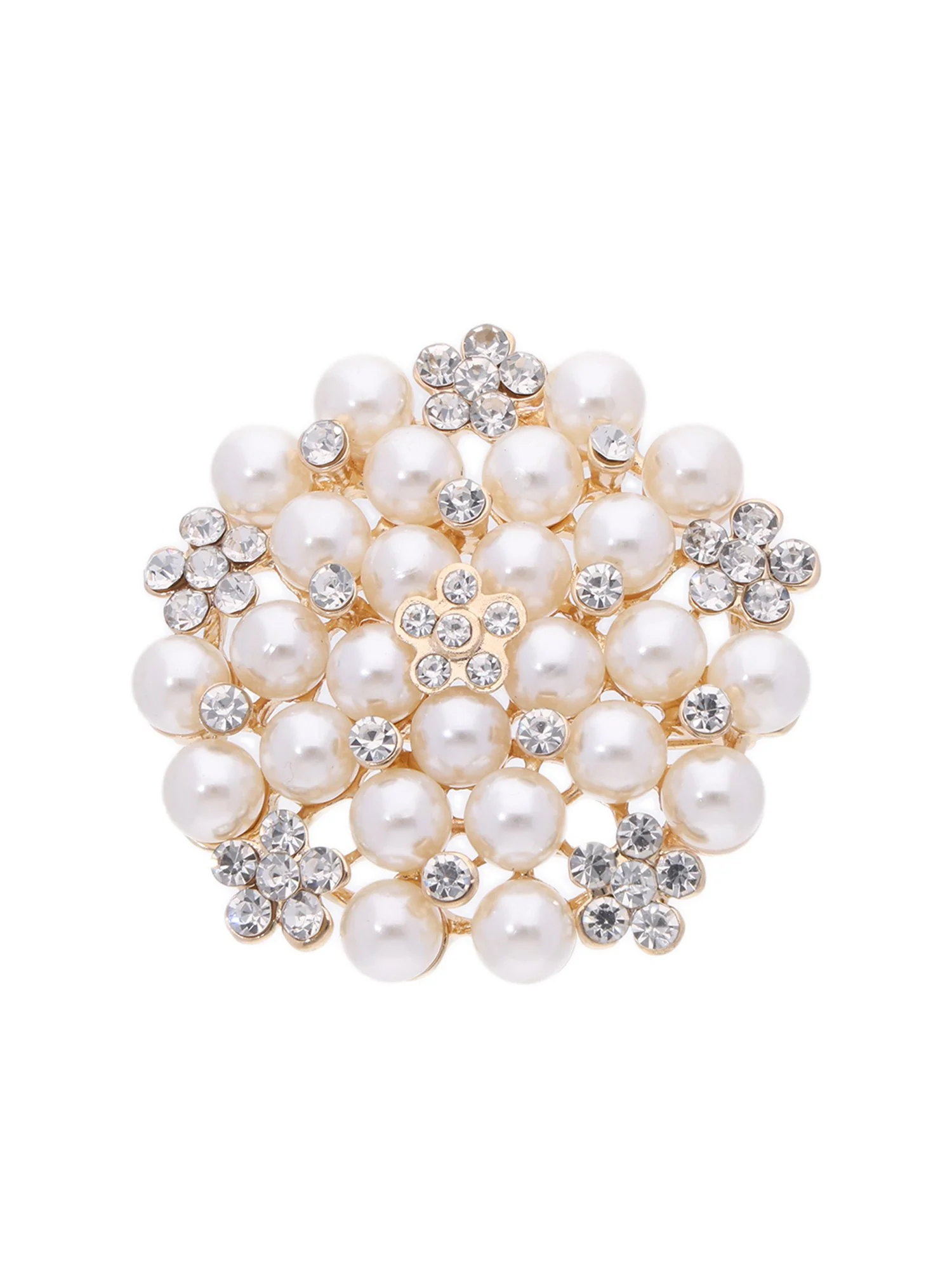 Cluster Faux-Pearl Brooch
