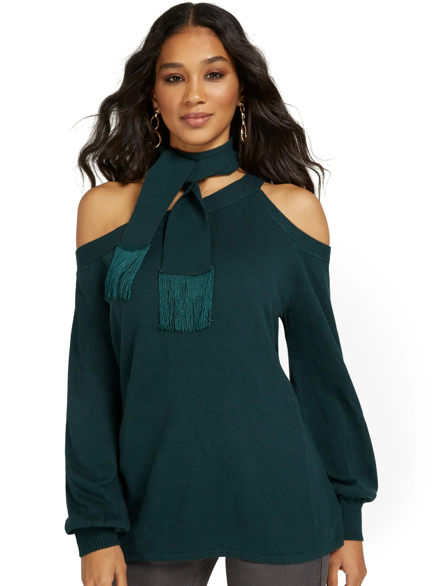 Cold-Shoulder Pullover Sweater - Image 7