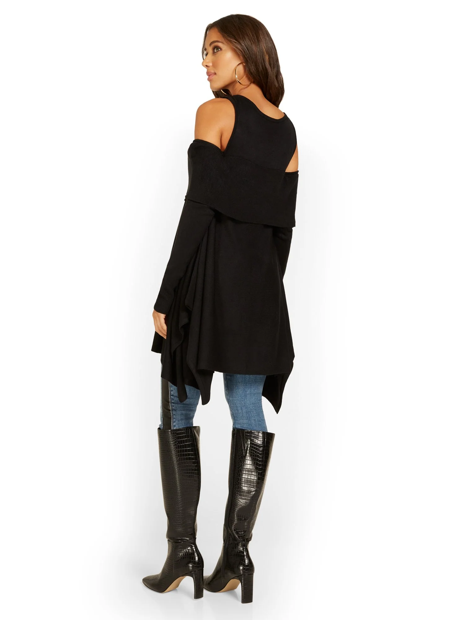 Cold-Shoulder Sharkbite Sweater - Image 3