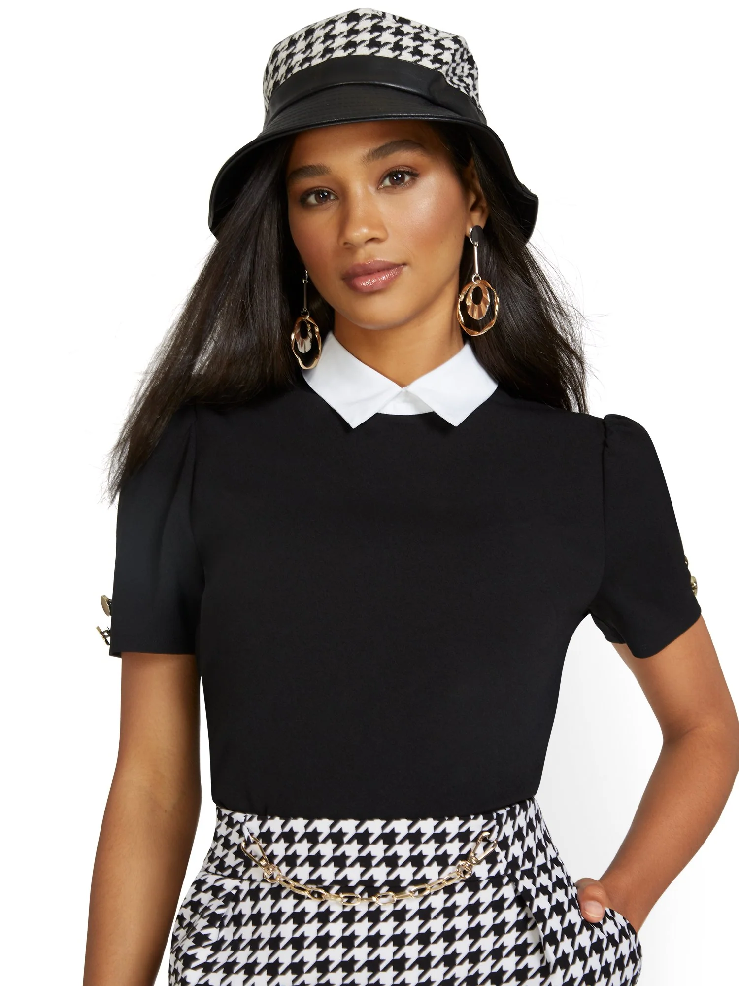 Collared Contrast Top - Image 2