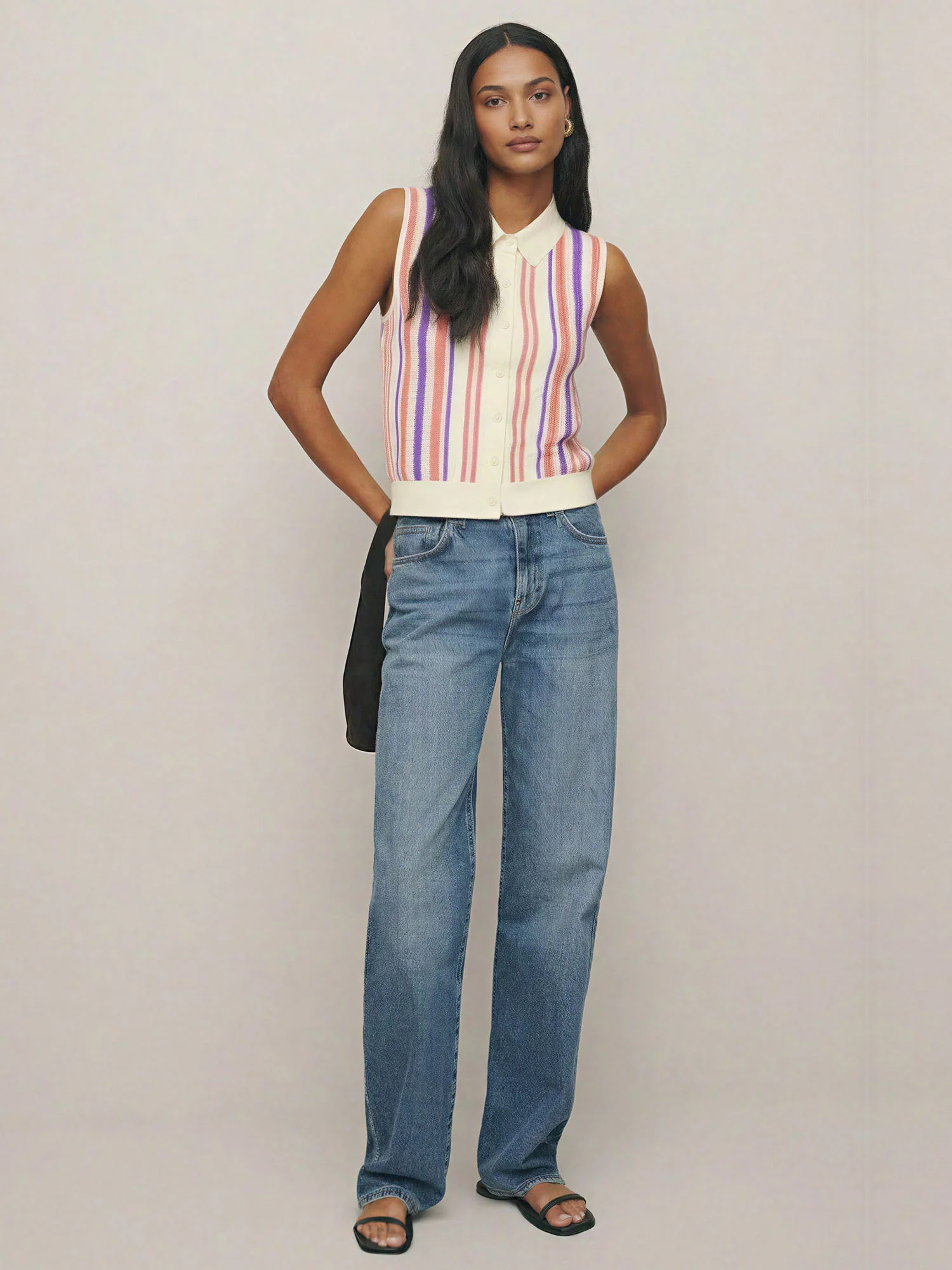 Color Block Sweater Vest Top - Image 2