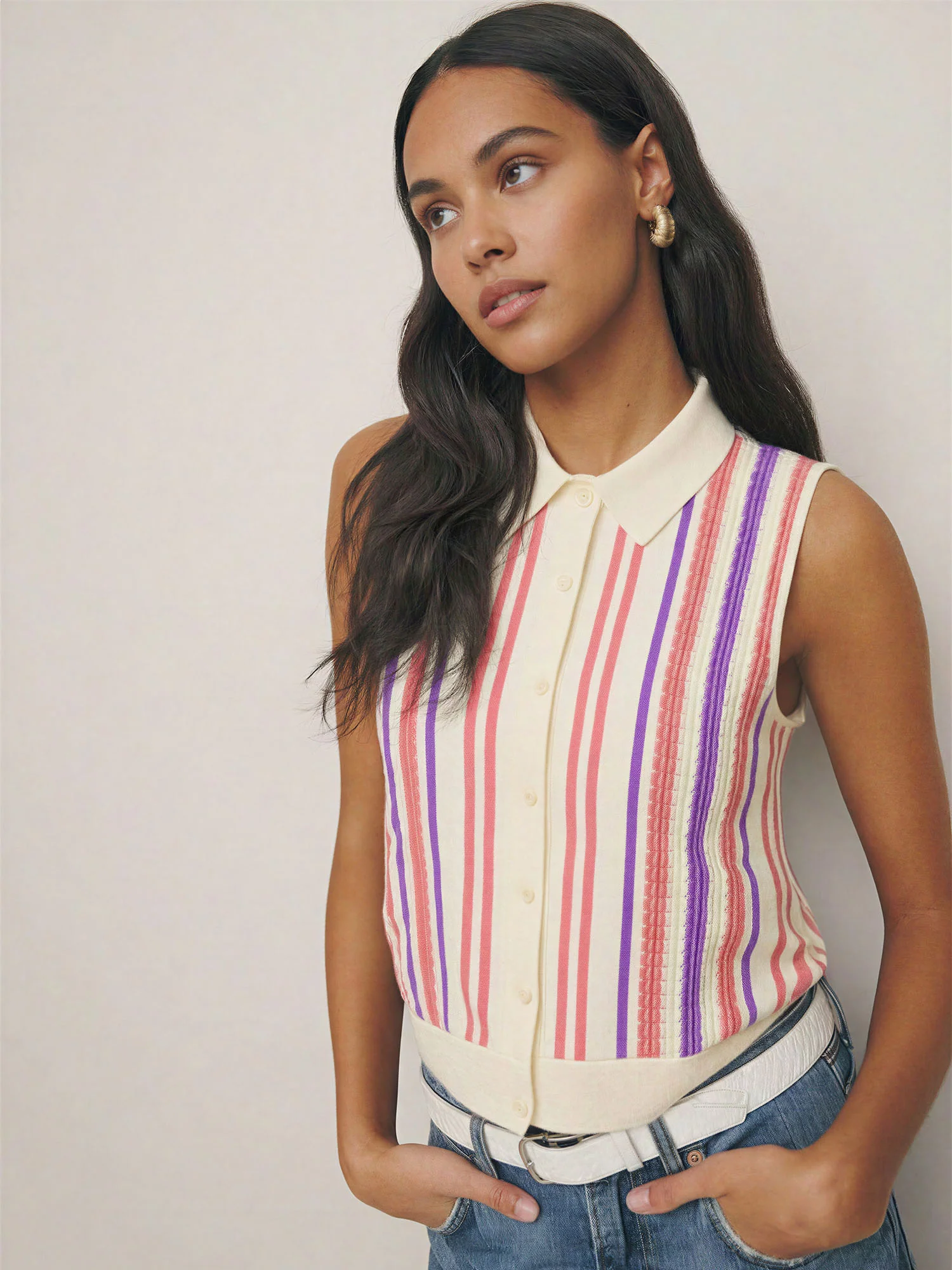 Color Block Sweater Vest Top - Image 3