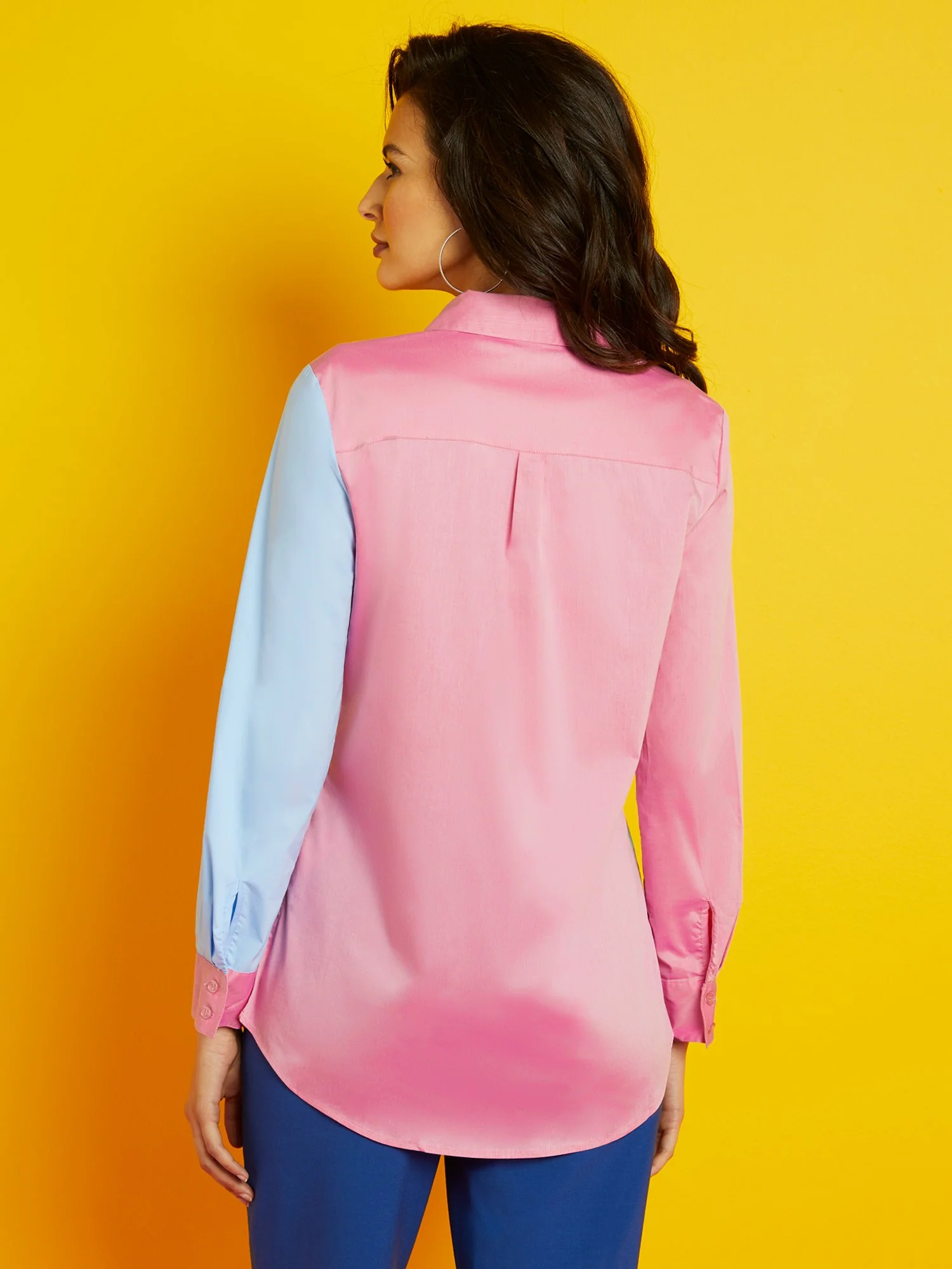 Colorblock Button-Down Tunic Shirt - Image 3