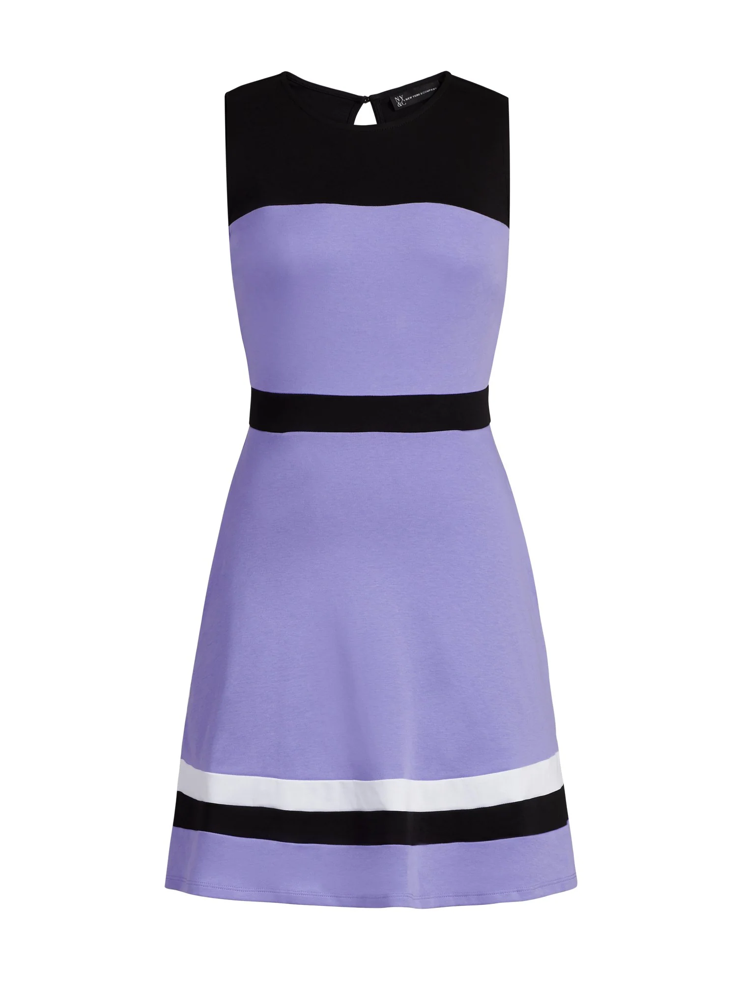 Colorblock Cotton Fit and Flare Dress